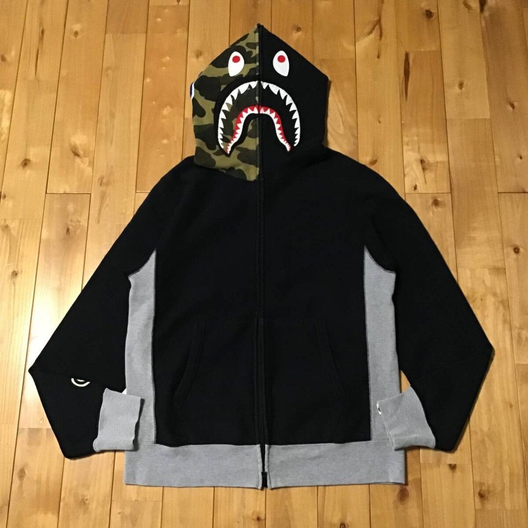 Bape BAPE Shark Full Zip Hoodie 1st Camo x Black a bathing ape Size US L / EU 52-54 / 3 - 2 Thumbnail
