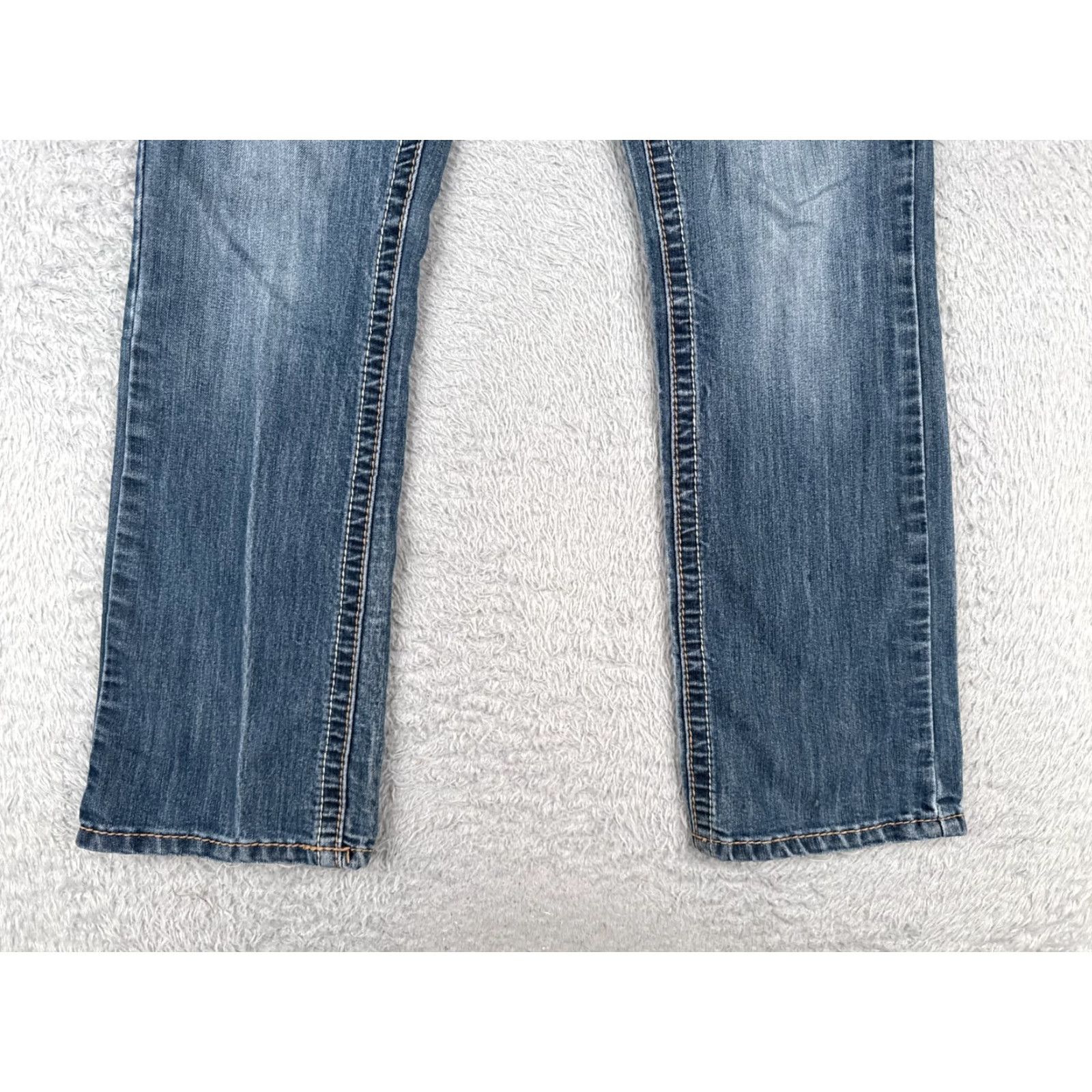 Vintage Maurines Women's Jeans 3 Regular Fit Bootcut Low Rise Denim Stretch Blue Cotton 29x29 Size 26" / US 2 / IT 38 - 2 Thumbnail