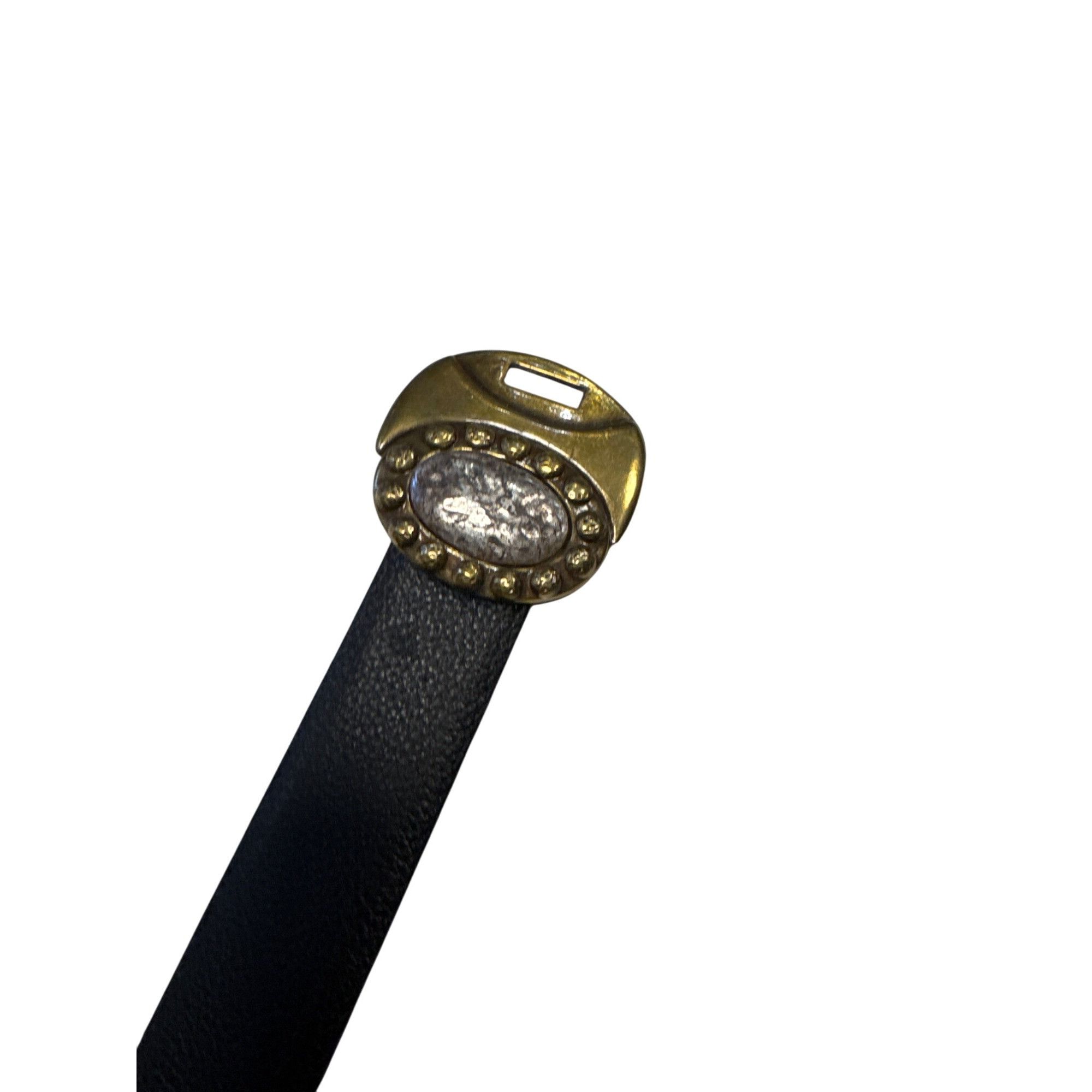 Chicos Chicos Womens Black Leather Belt W/ Two-Tone Decorative Buck Size ONE SIZE - 7 Thumbnail