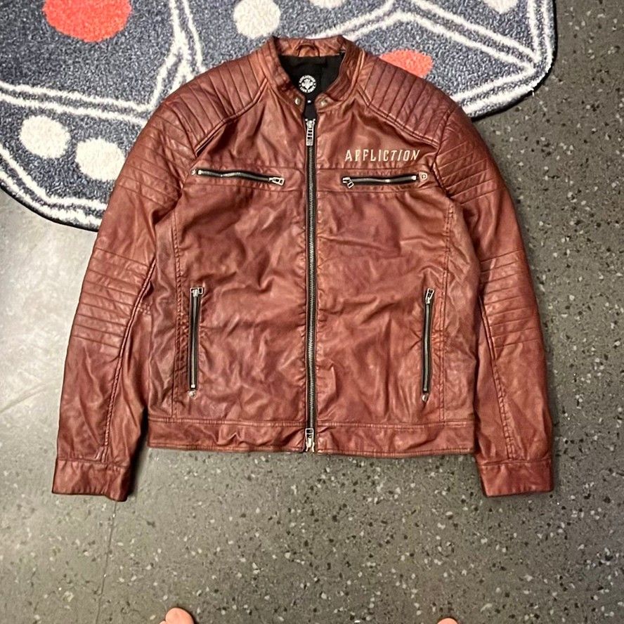 Affliction Affliction Live Fast Brown Leather Jacket - XL Size US XL / EU 56 / 4 - 1 Thumbnail