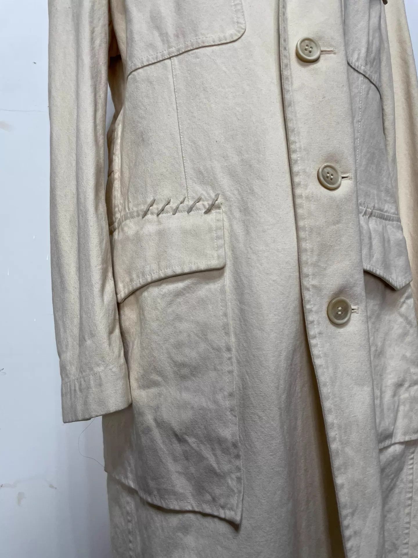 Issey Miyake Issey Miyake 70s-80s Vtg Ivory White Long Trench Size US M / EU 48-50 / 2 - 4 Thumbnail