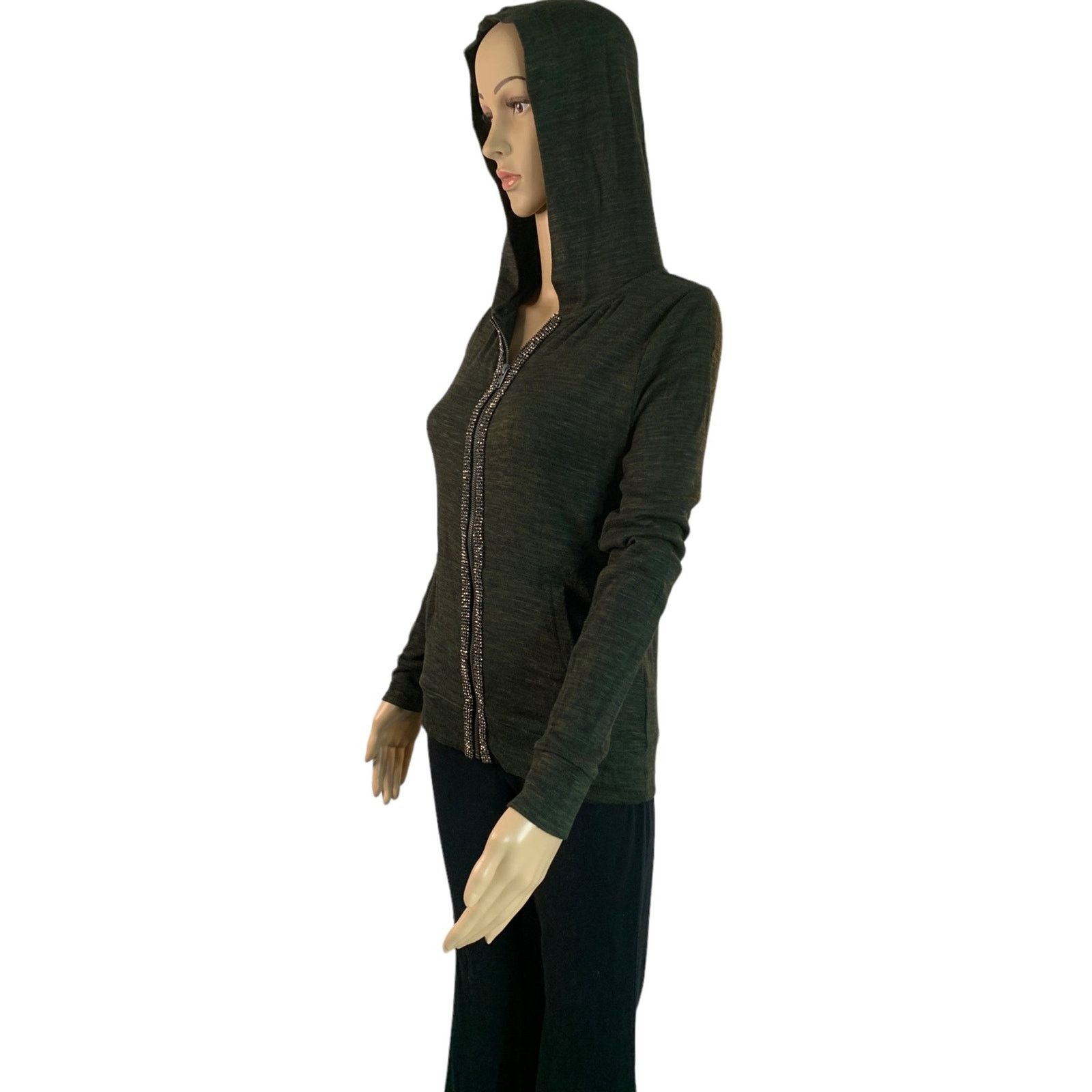 Juicy Couture Juicy Couture Womens Size XS Hooded Jacket studded Pockets Size XS / US 0-2 / IT 36-38 - 4 Thumbnail