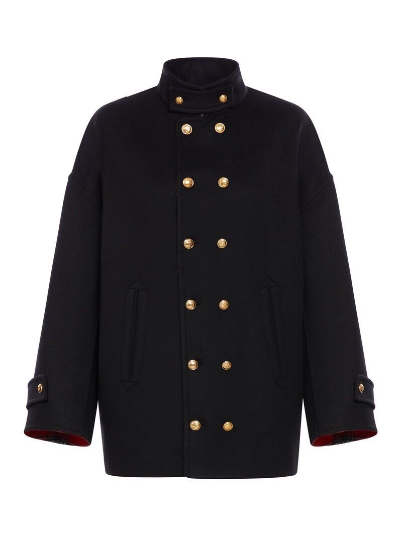Celine CELINE $4500 Black/Red Wool Egg Coat New & Authentic Size ONE SIZE - 1 Thumbnail