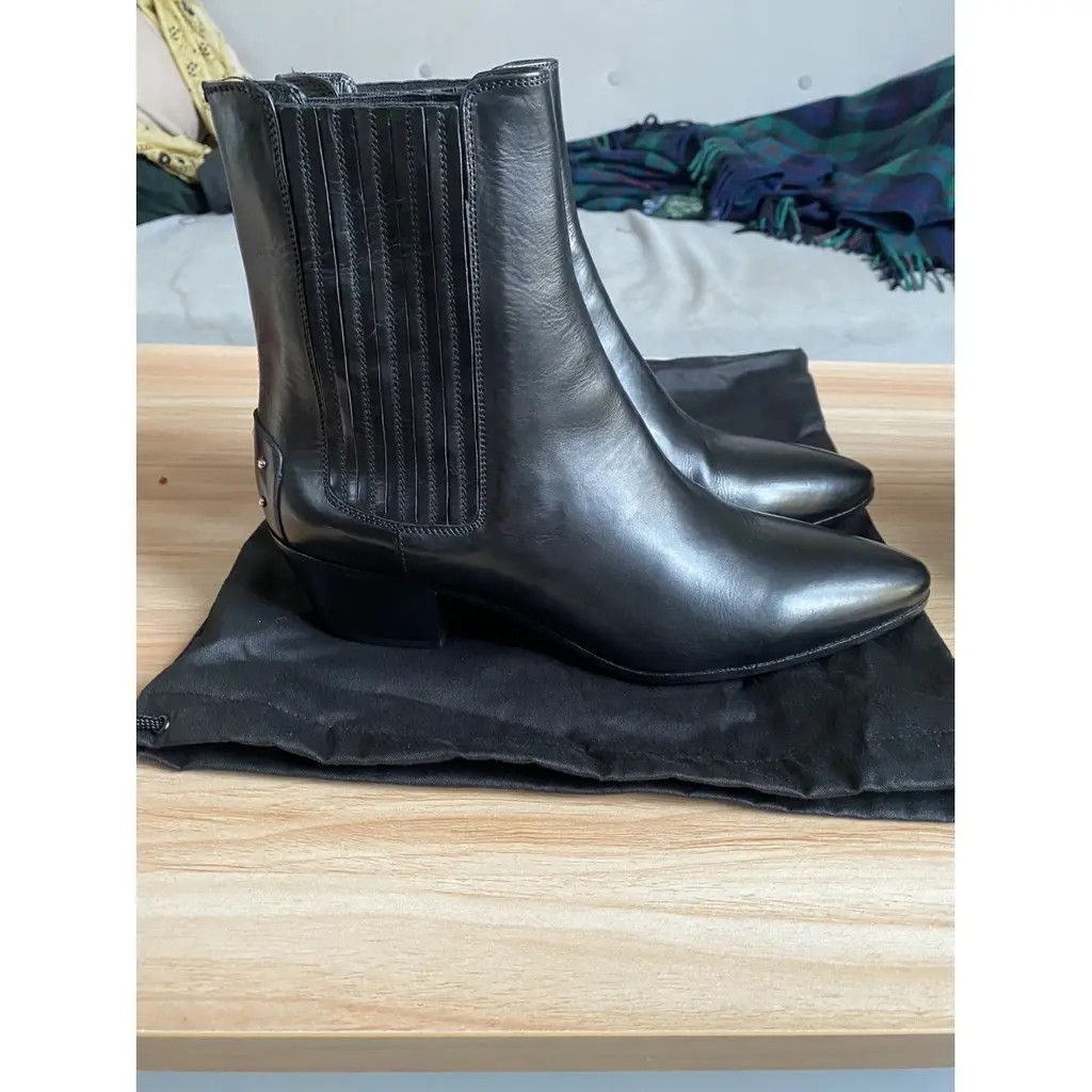 Saint Laurent Paris o1b1hav110924 West Chelsea Boots in Smooth in Black Size US 7 / IT 37 - 5 Thumbnail