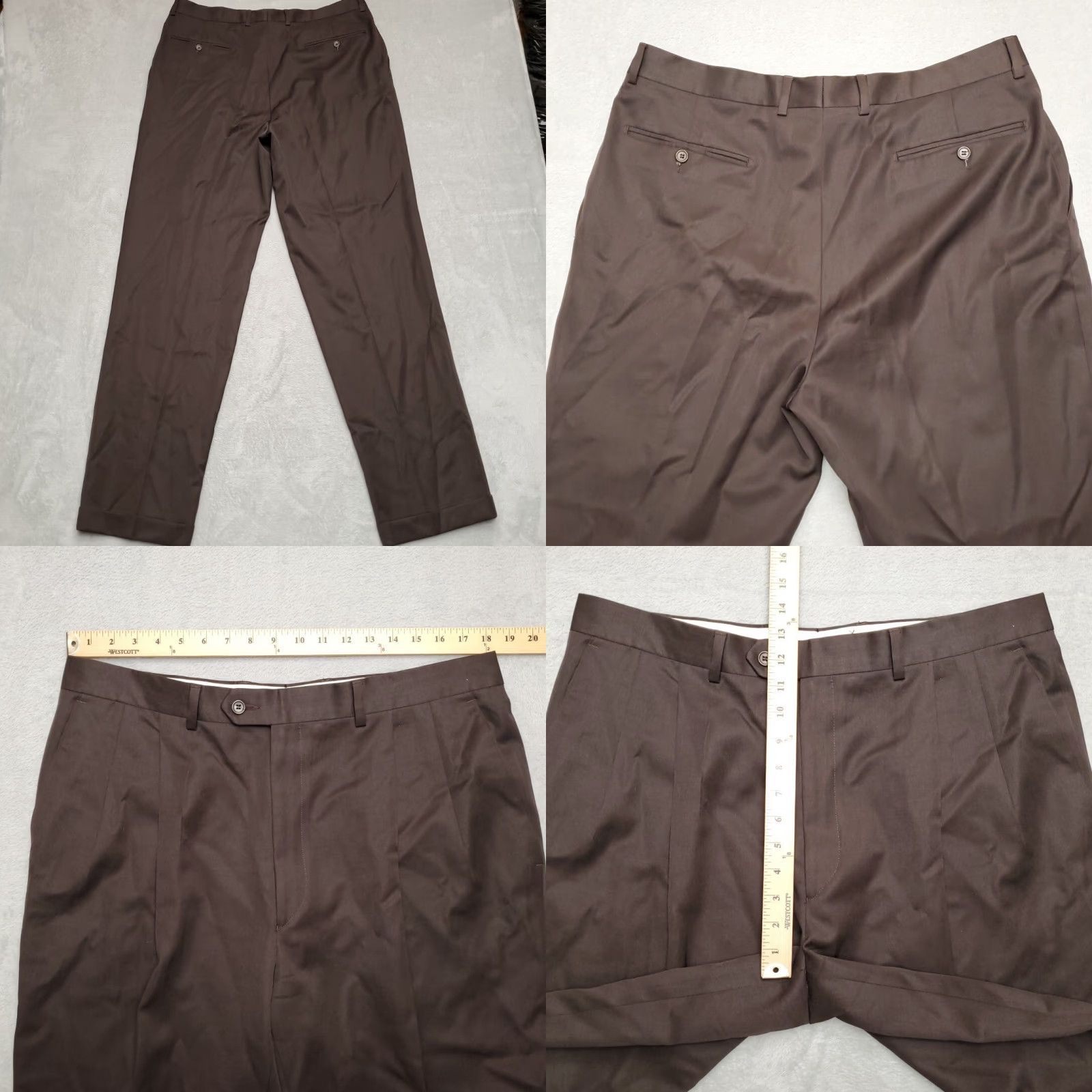 Vintage Pazoni Pants Mens 38x33 Black Pleated 100% Wool Dress Slacks Como 2 Style 711 Shirt Size US 38 / EU 54 - 8 Thumbnail