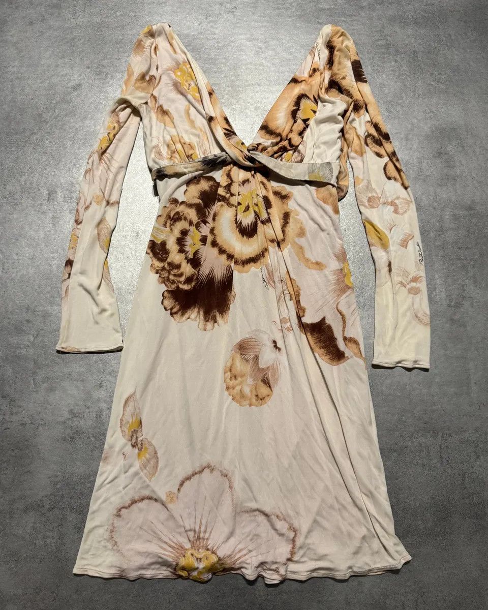 Roberto Cavalli Roberto Cavalli Flowers White Dress Size XS / US 0-2 / IT 36-38 - 4 Thumbnail