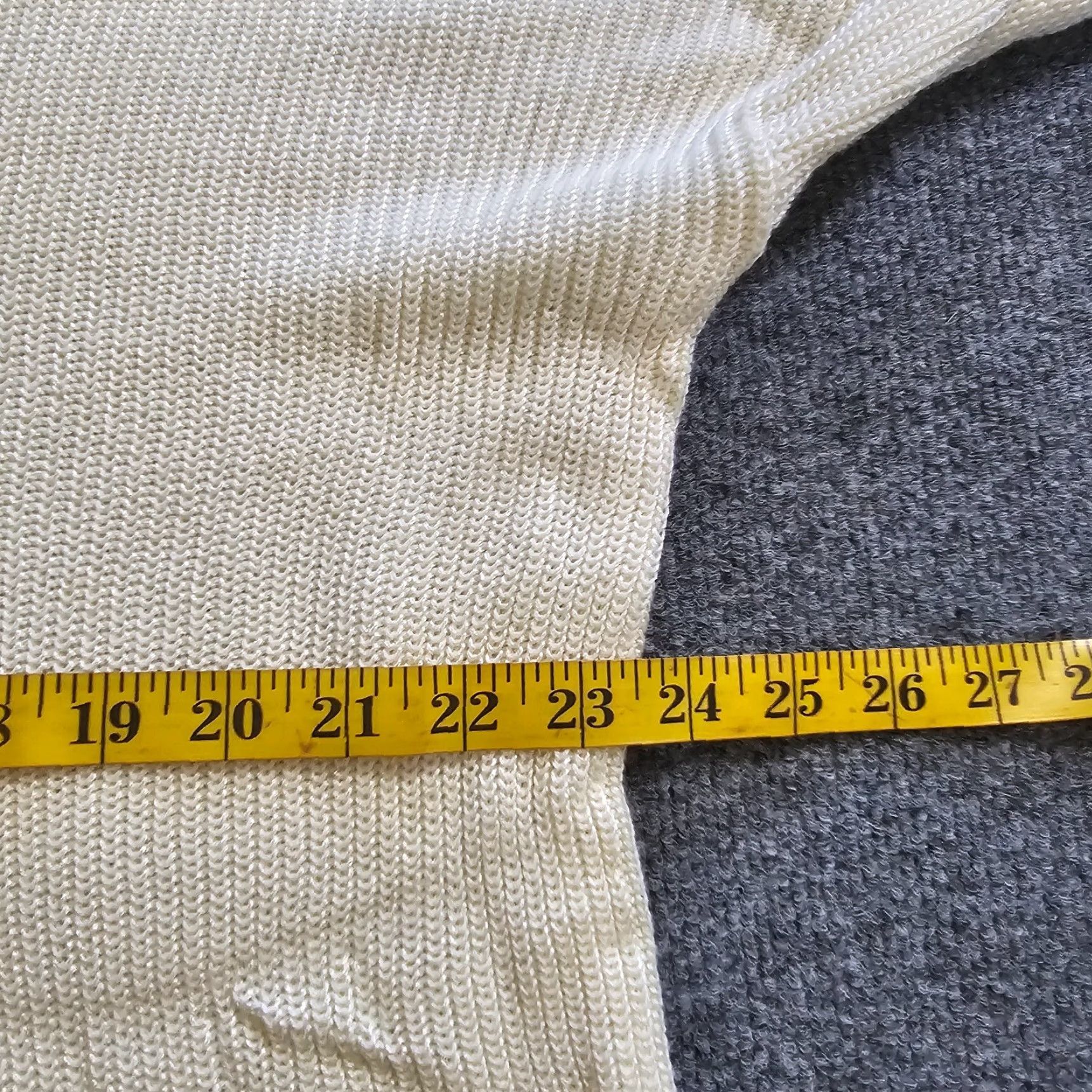 Ralph Lauren Lauren Ralph Lauren Sweater Womens Medium White Ribbed Knit Long Sleeve Boat Neck Casual Split Cotton Viscose Pullover Size M / US 6-8 / IT 42-44 - 5 Thumbnail