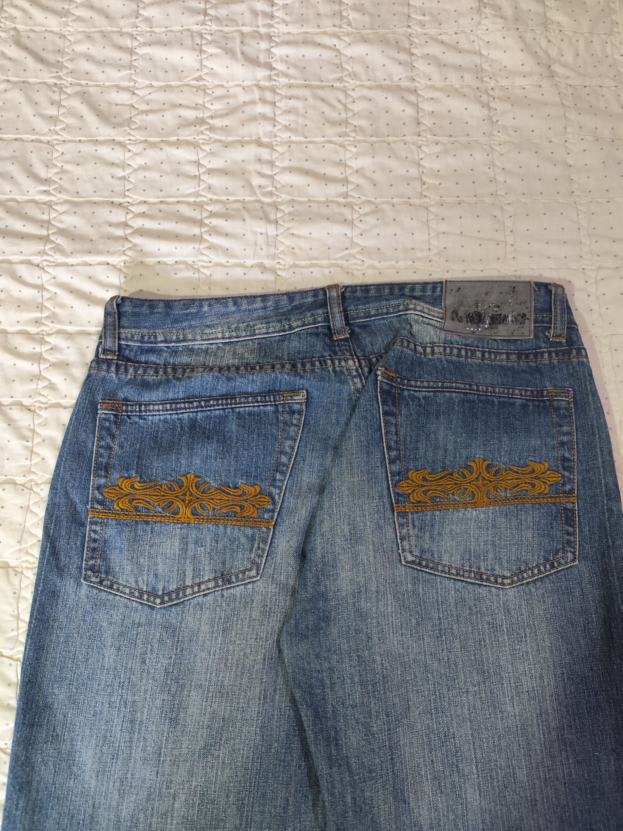 Japanese Brand Vintage Bodymaker Loose Washed Denim J018 Size 31" - 10 Thumbnail