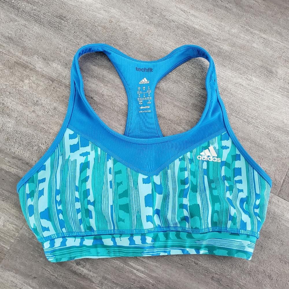 Adidas Blue Climalite Adidas TechFit Sport Bra Size ONE SIZE - 1 Thumbnail