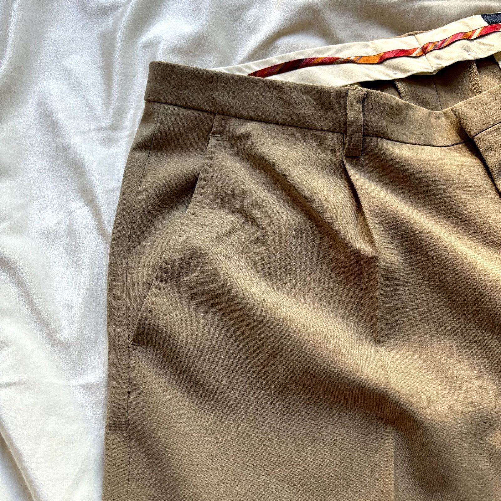 J.Crew J Crew Stretch Wool Dress Pants Chino Trousers 34 X 34 Sand Size 34R - 2 Thumbnail