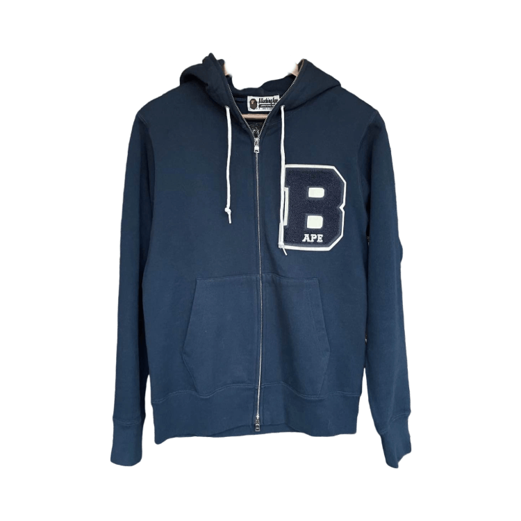 Bape BAPE Men's Navy Blue Flock Print Hoodie Size US M / EU 48-50 / 2 - 1 Thumbnail