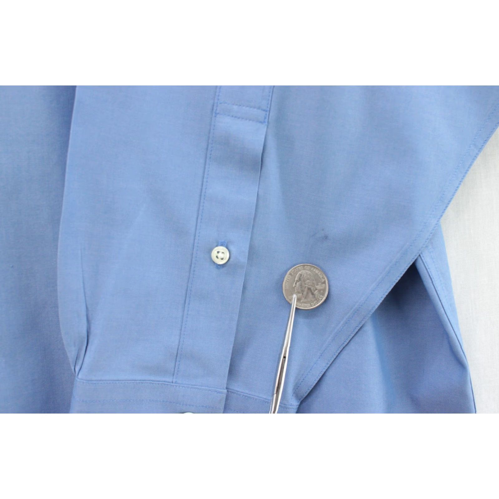 Brooks Brothers Brooks Brothers Dress Shirt Mens 18 4/5 Blue Non-Iron Cotton Preppy Stylish Shirt Size 46R - 3 Thumbnail