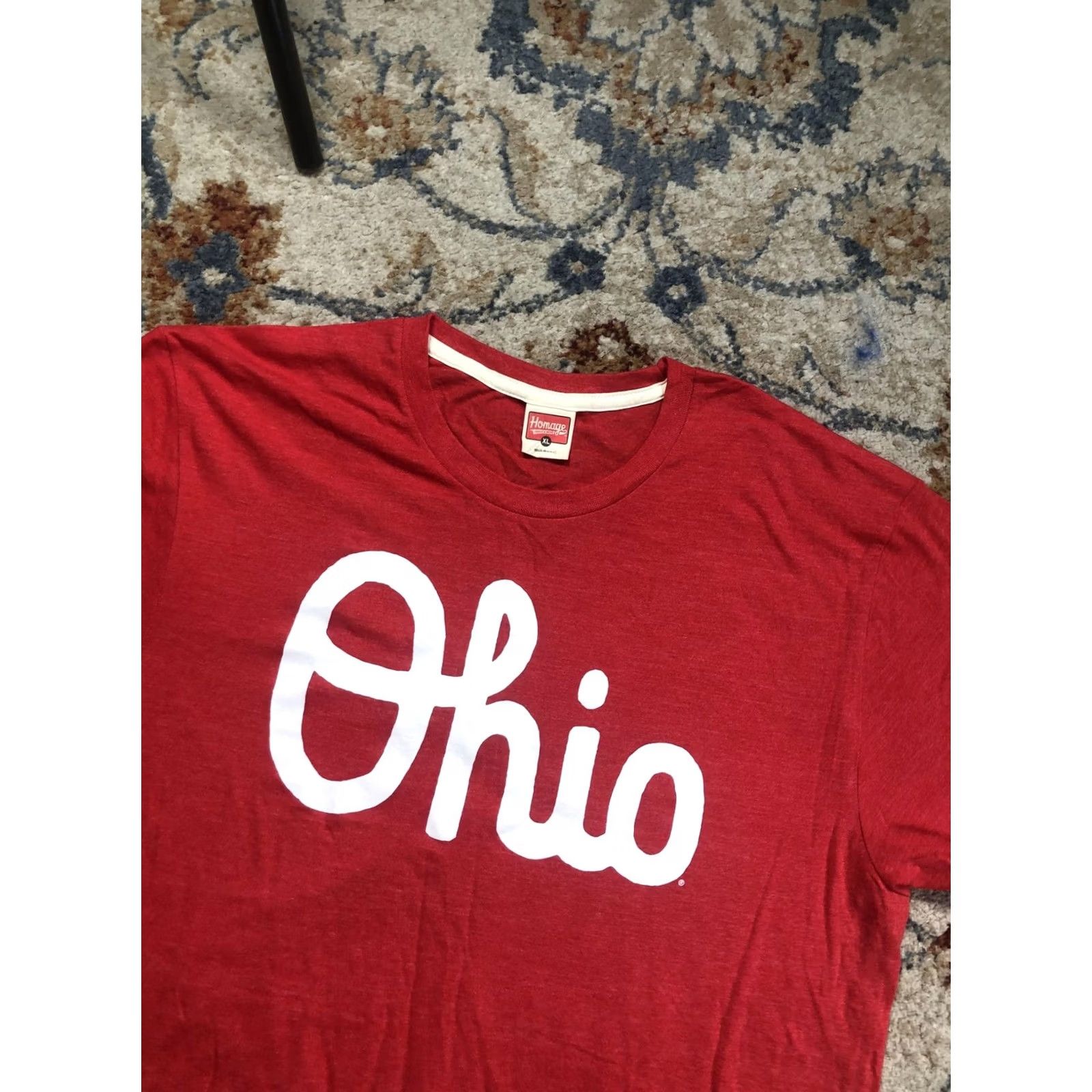 Logo 7 Homage Shirt Mens XL Red Graphic Tee Ohio Logo Crew Neck Size US XL / EU 56 / 4 - 6 Thumbnail