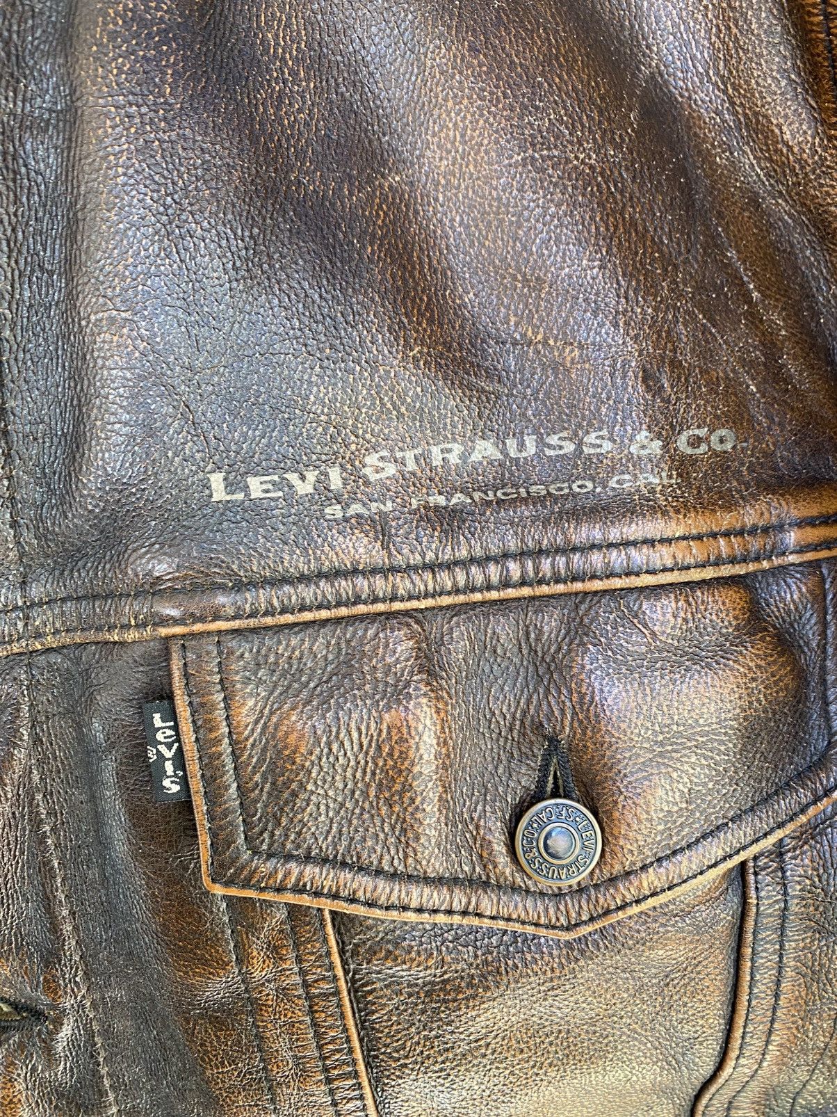 Levi's 1970s Long Horn Blanket-Lined Levis Trucker Jacket Size US L / EU 52-54 / 3 - 9 Thumbnail