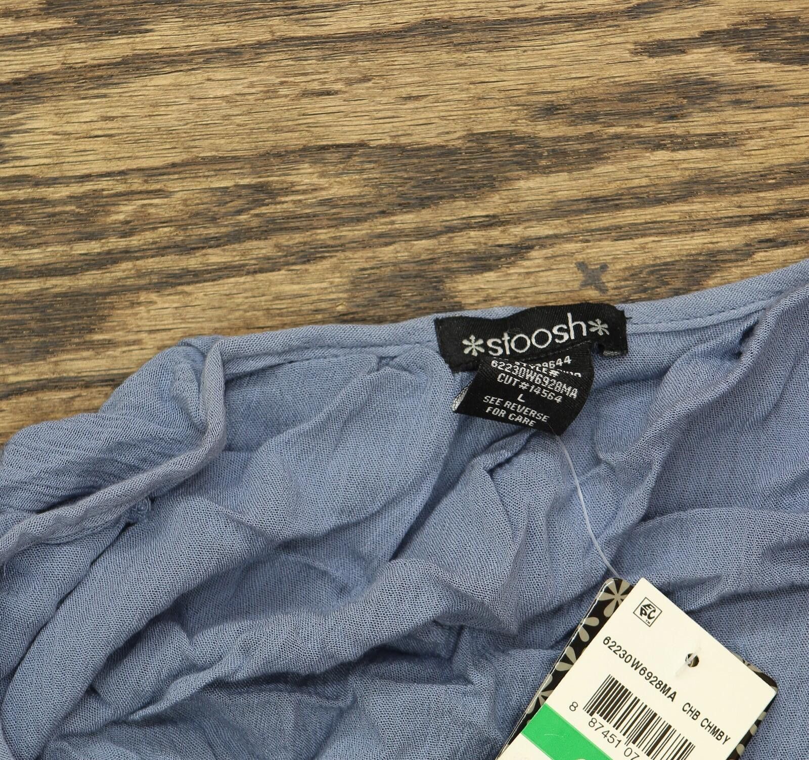 Other Nwt Stoosh Long-sleeve Lace-inset Peasant Blouse Top Blue L Size L / US 10 / IT 46 - 4 Thumbnail