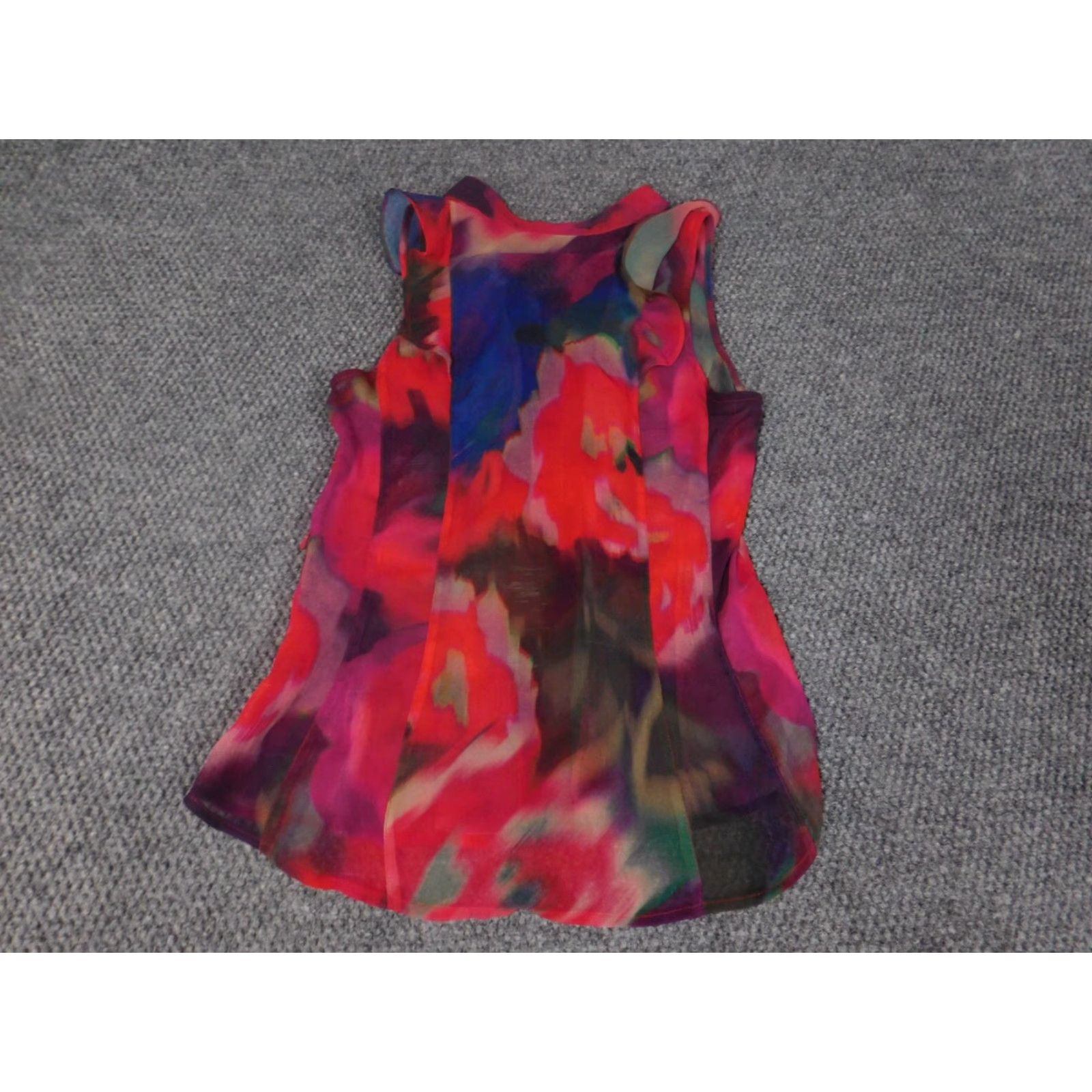 Express Express Blouse Womens XS Red Pullover Collared Sleeveless Casual Polyester Down Regular Regular Blue Animals Stretch Size XS / US 0-2 / IT 36-38 - 7 Thumbnail