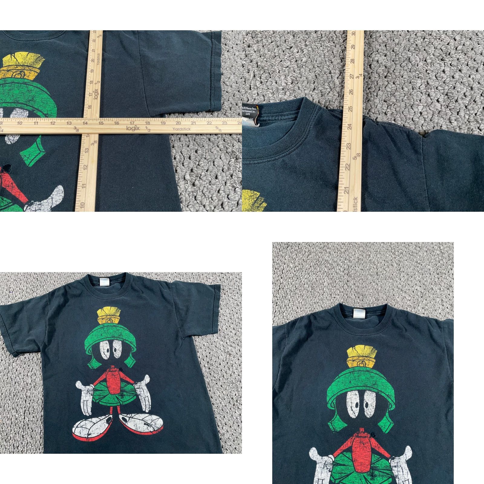 Vintage VINTAGE Looney Tunes Marvin Martian Graphic Tee T-Shirt Adult Medium Black 90s Cartoon Mens Size US M / EU 48-50 / 2 - 8 Thumbnail