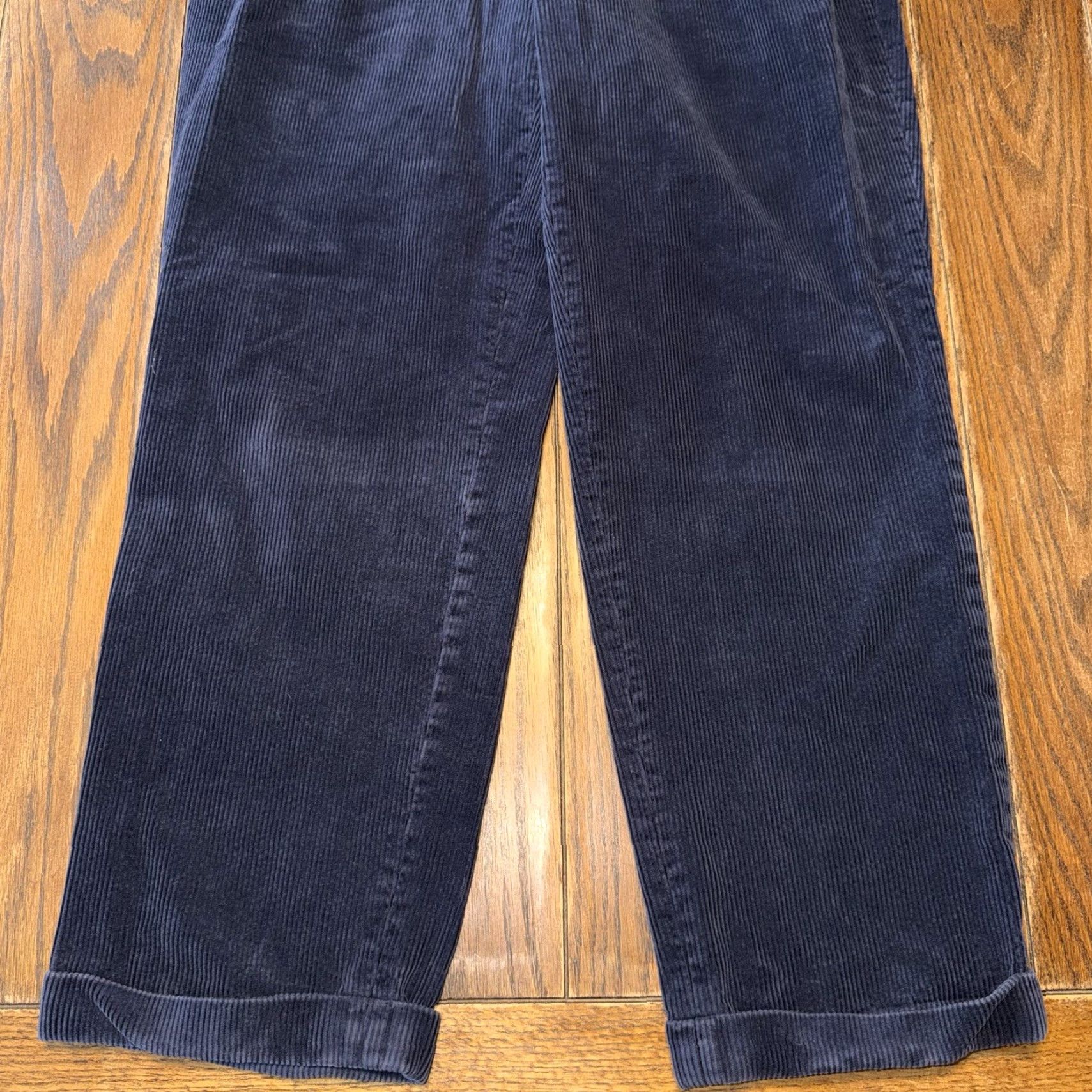 Brooks Brothers Brooks Brothers Pants Men 36x32 Blue Pleated Corduroy Straight Leg Cuffed Size US 36 / EU 52 - 2 Thumbnail
