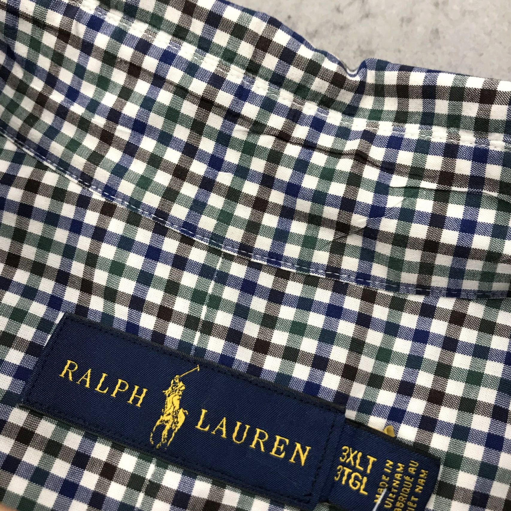Ralph Lauren Ralph Lauren Shirt Mens 3XLT Tall Blue Green Check Poplin Classic Cotton Blend Shirt Big & Tall Mens Blue Check Poplin Cotton Blend Classic Size US XXL / EU 58 / 5 - 4 Thumbnail