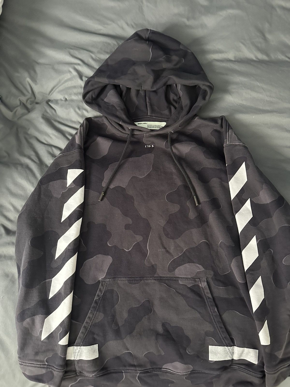 Off-White Black Camo Diagonal Arrows Hoodie