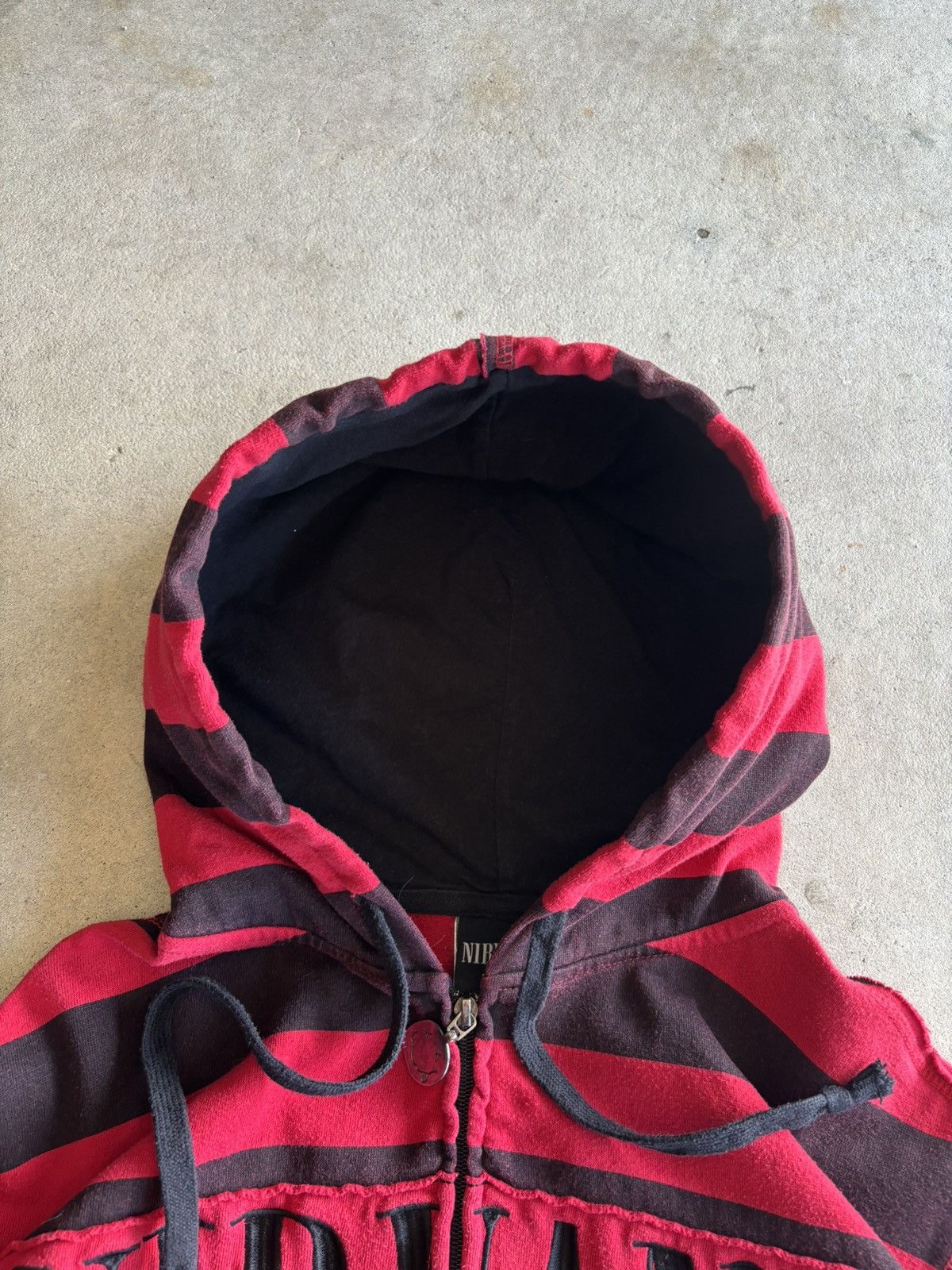 Vintage Crazy Nirvana Grunge Striped Zip Hoodie Kurt Cobain Style Size US L / EU 52-54 / 3 - 5 Thumbnail