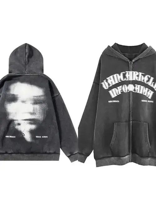 Japanese Brand Hoodie Grunge Emo Zip Up Graphic Hoodies Size US M / EU 48-50 / 2 - 4 Thumbnail