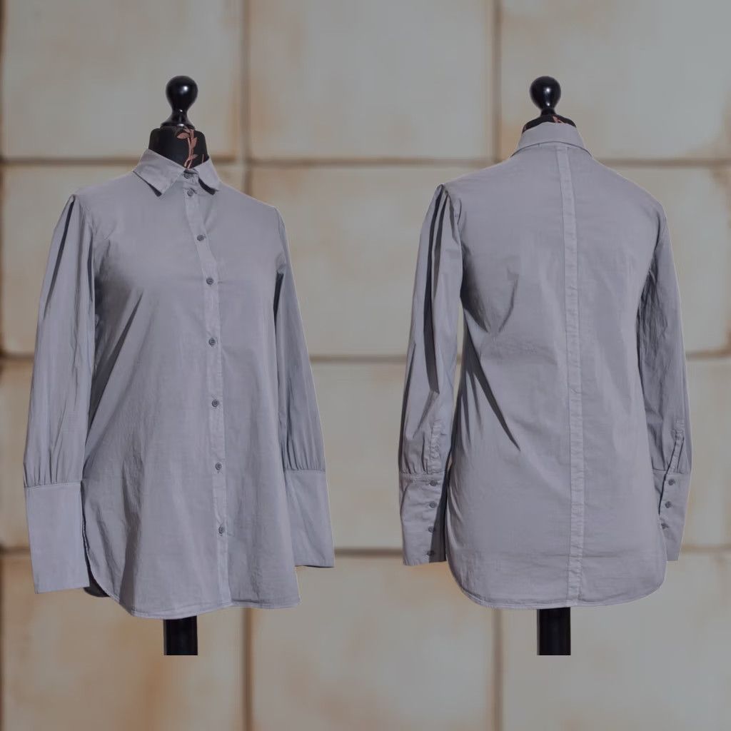 Vintage Transit Par Such Womens Blouse Shirt Grey Button Front Long Sleeve Size 2 Size XS / US 0-2 / IT 36-38 - 1 Thumbnail