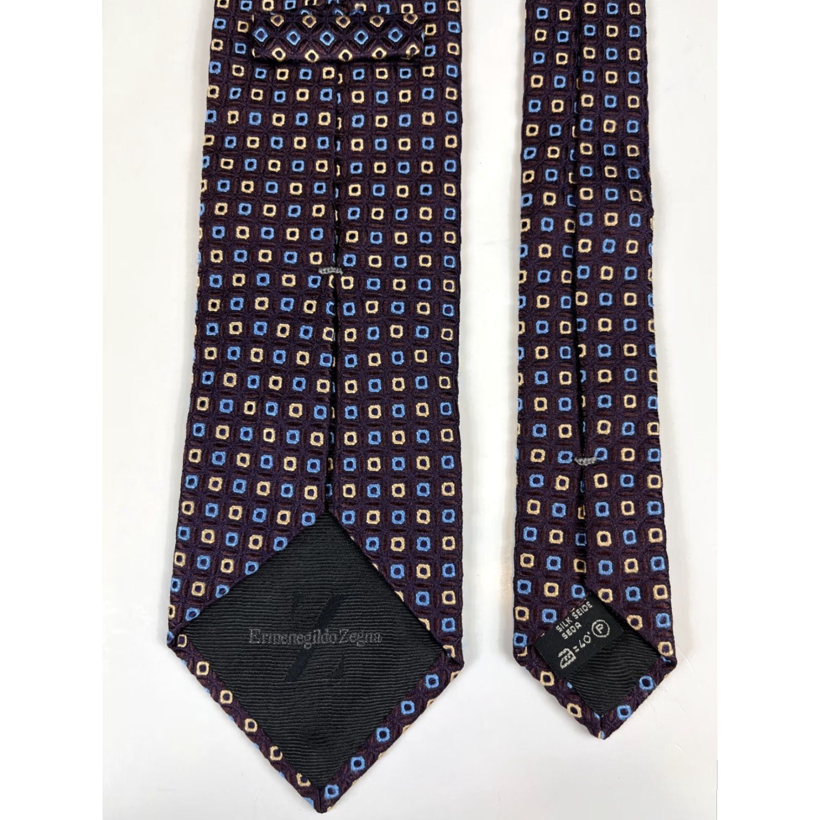 Ermenegildo Zegna Ermenegildo Zegna Tie Mens Geometric Multicolor Silk Made in Italy 57"-60" Classic 3.5" Width Adult Size ONE SIZE - 6 Thumbnail