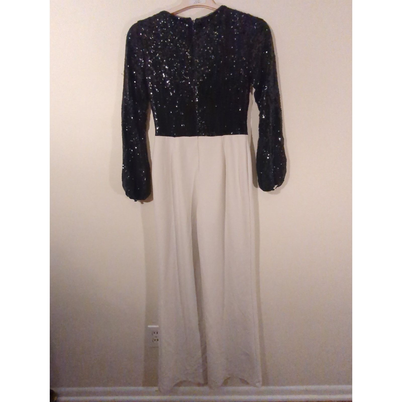 Lauren Ralph Lauren RTR Lauren Ralph Lauren Sz 2 Black Sequin Wide Leg Jumpsuit Size 26" / US 2 / IT 38 - 8 Thumbnail