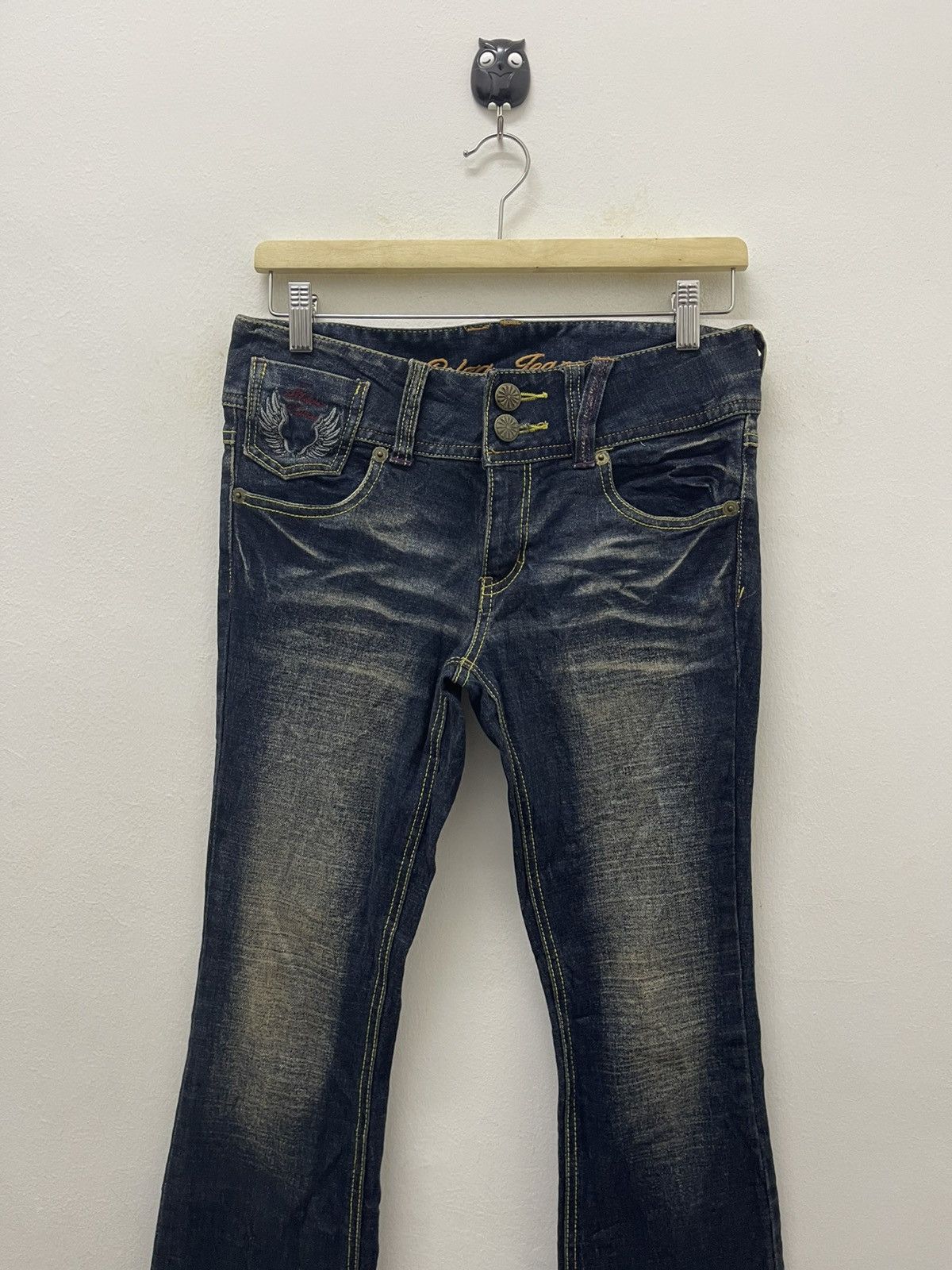 If Six Was Nine Rare Vintage COLZA Back Embroidery Wings Flare Size US 29 - 7 Thumbnail