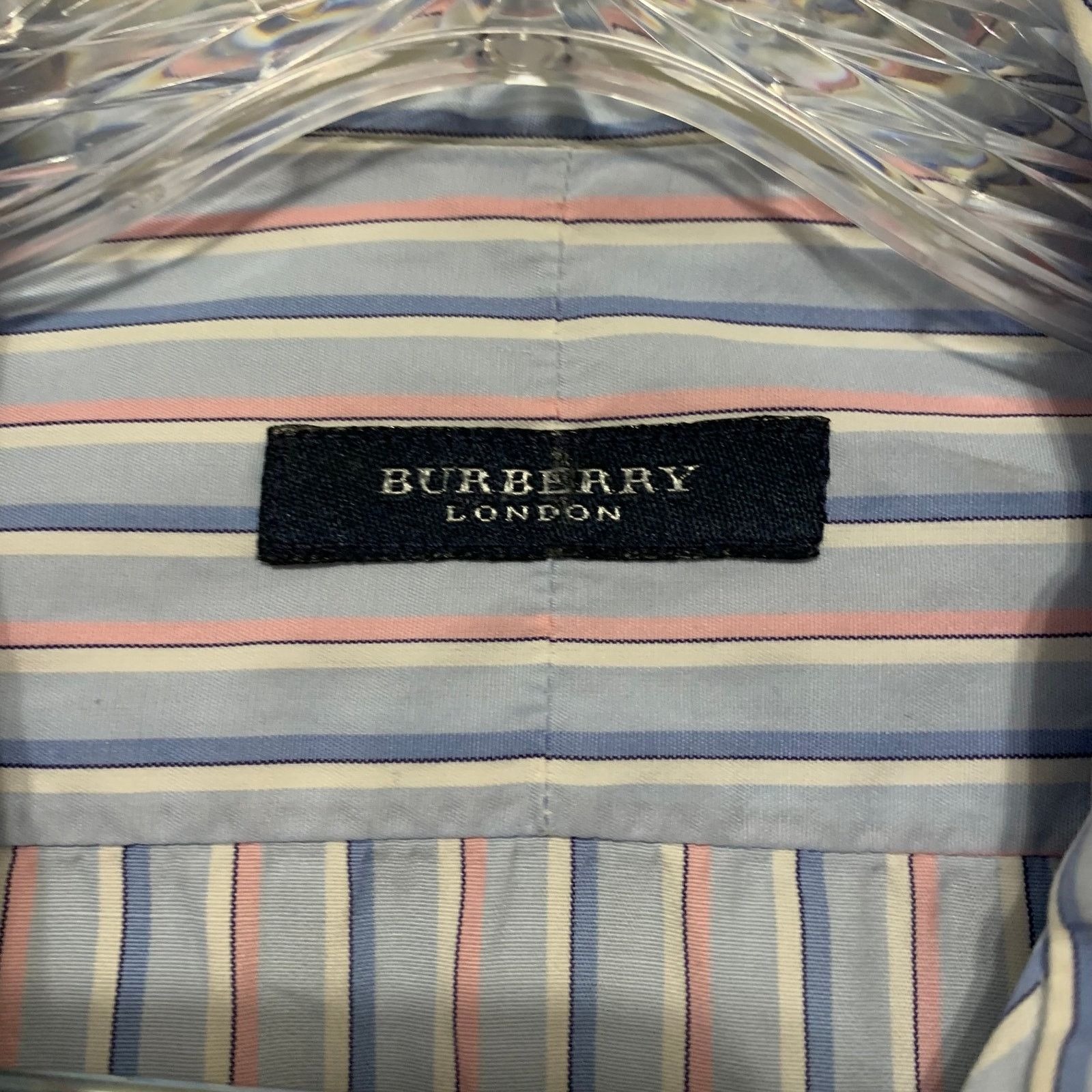 Burberry Burberry London Striped Blue Pink Button Up Down Shirt 44 Size US XL / EU 56 / 4 - 8 Thumbnail