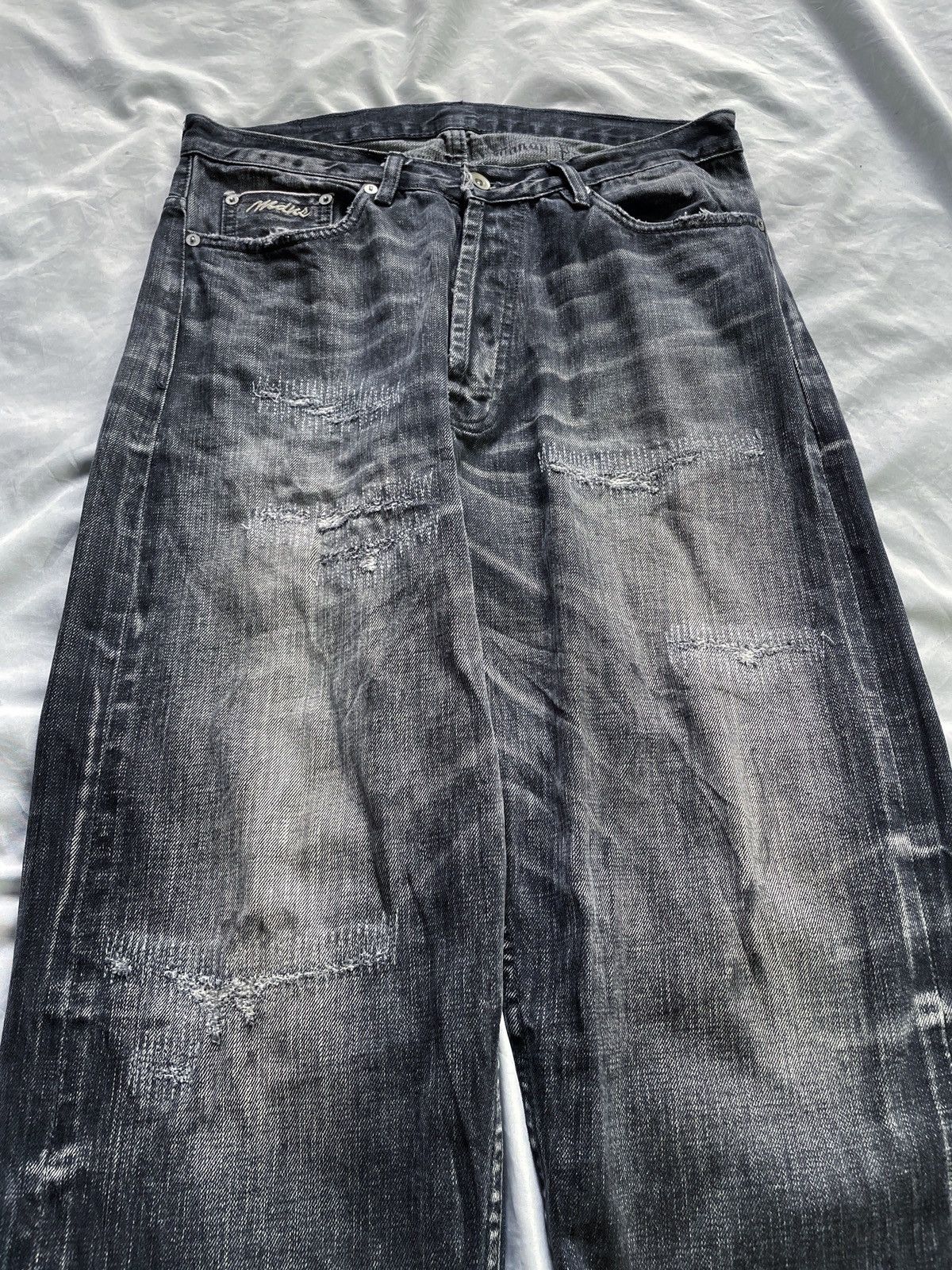 Madness MADNESS DISTRESSED BAGGY DENIM PANTS SELVEDGE Size US 34 / EU 50 - 4 Thumbnail