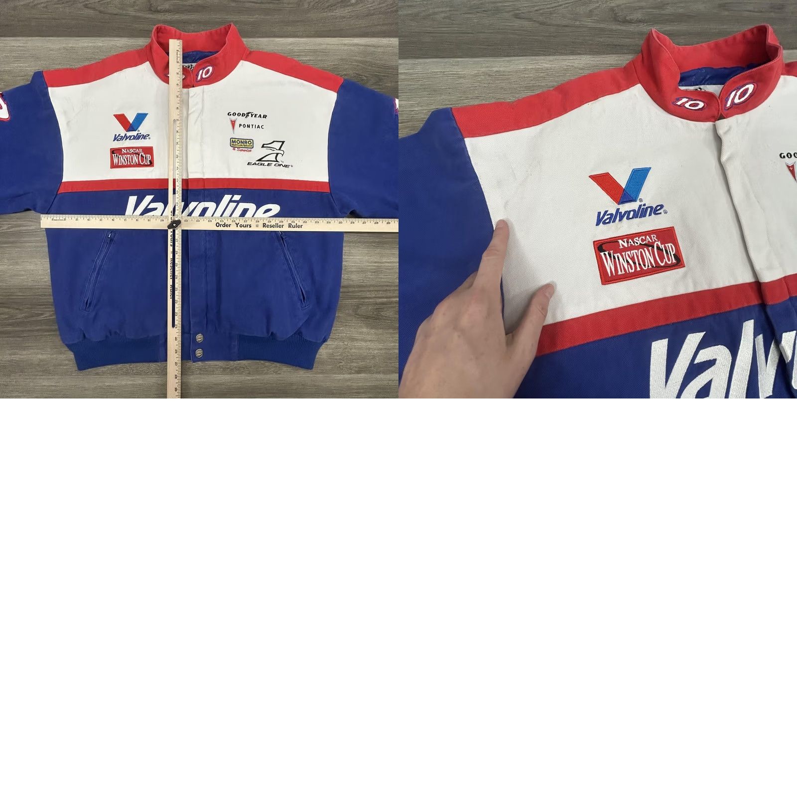 NASCAR VINTAGE Nascar Jacket Mens XL Blue Racing Valvoline Winston Goodyear 10 NASCAR 90s Vintage Mens Blue Jacket Size US XL / EU 56 / 4 - 8 Thumbnail