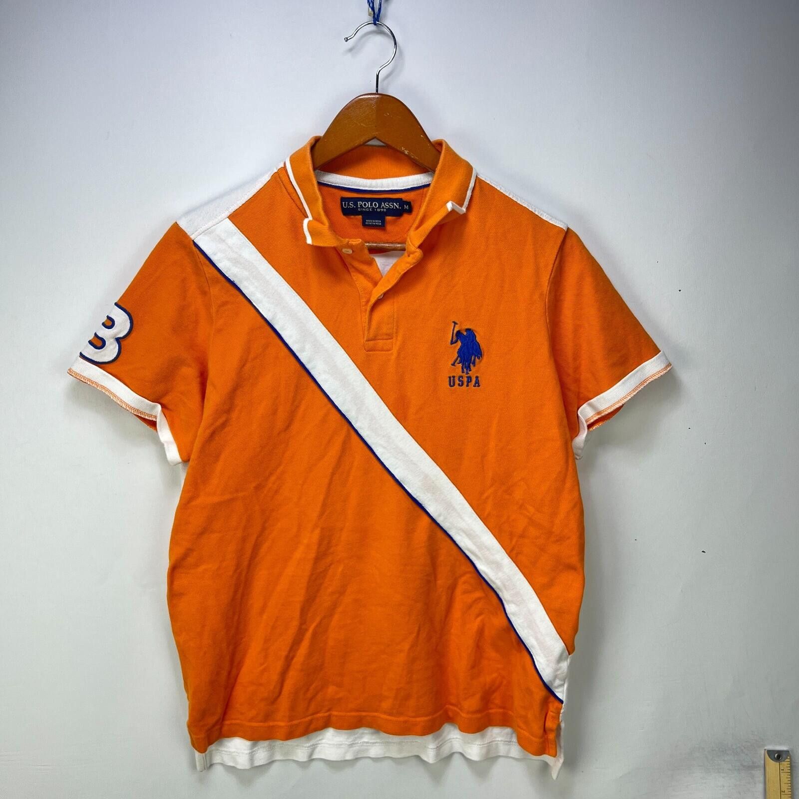 U.S. Polo Assn. Vintage Y2K US Polo Assn Orange Big Pony Polo Shirt Medium Size US M / EU 48-50 / 2 - 1 Thumbnail