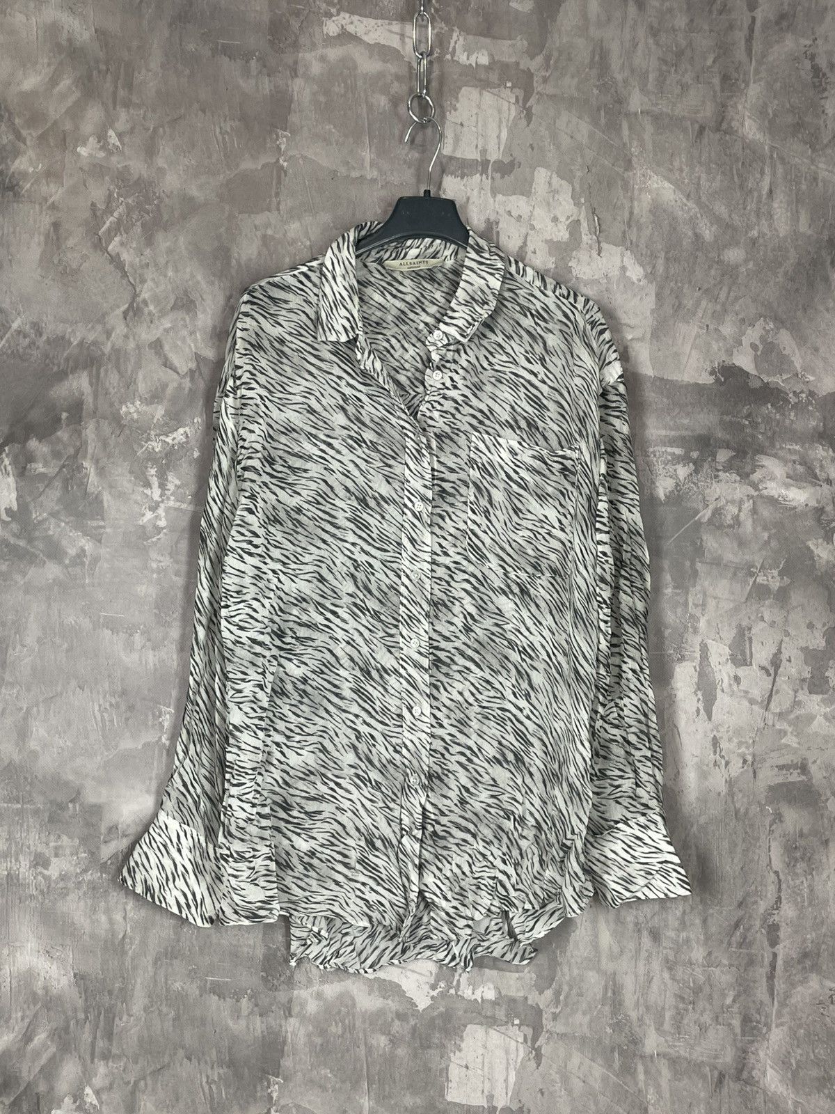Allsaints × Japanese Brand Vintage Allsaints Zebra Luxury Lightweight Shirt Button Up Size M / US 6-8 / IT 42-44 - 1 Thumbnail