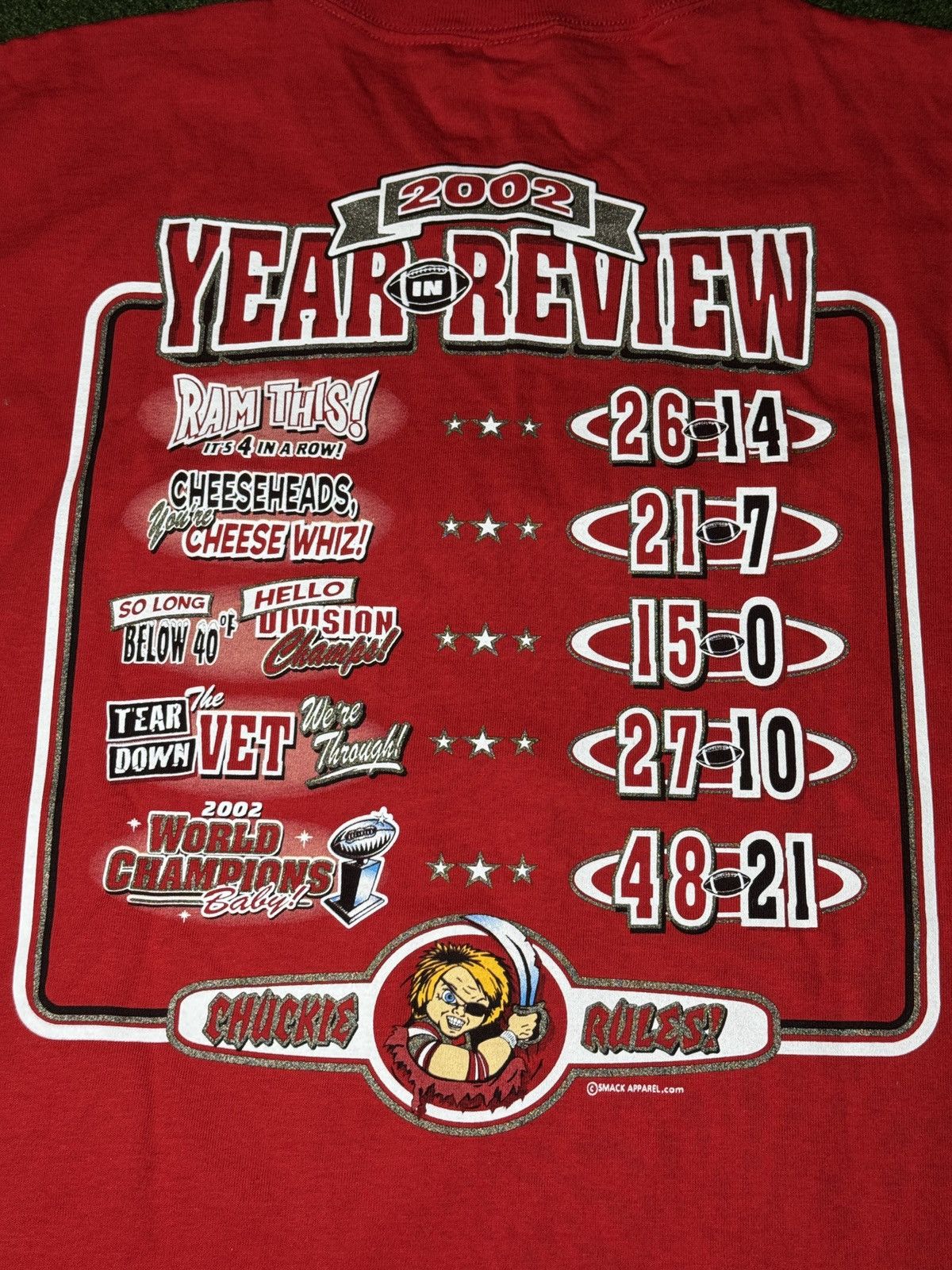 Vintage Y2K World Champions Smack Chucky Grunge Punk T Shirt Size US XL / EU 56 / 4 - 4 Thumbnail