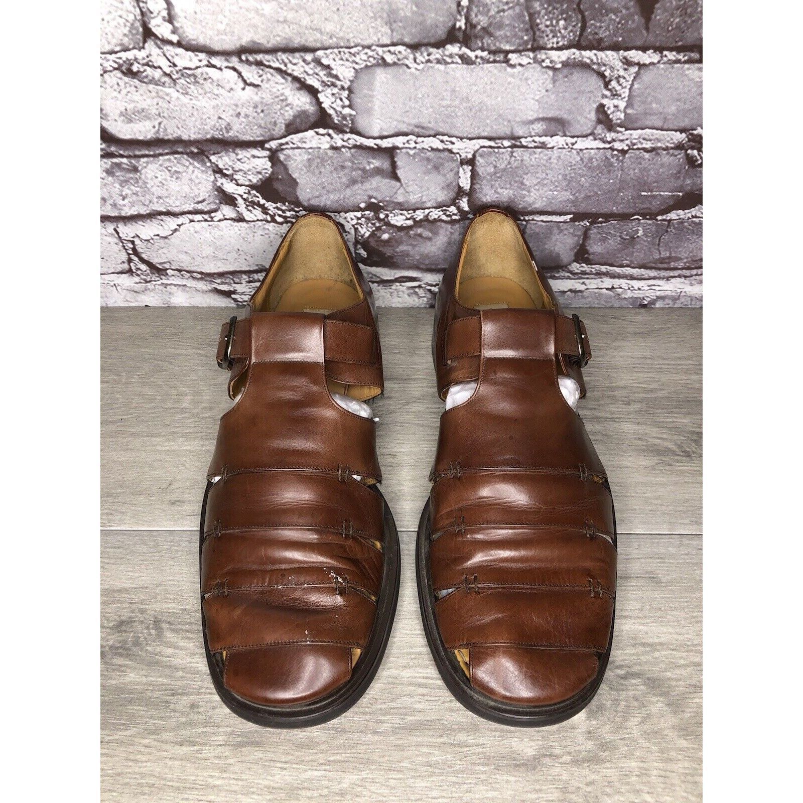 Mezlan Mezlan Diablo Brown Leather Fisherman Strap Casual Sandals M Size US 11 / EU 44 - 13 Thumbnail