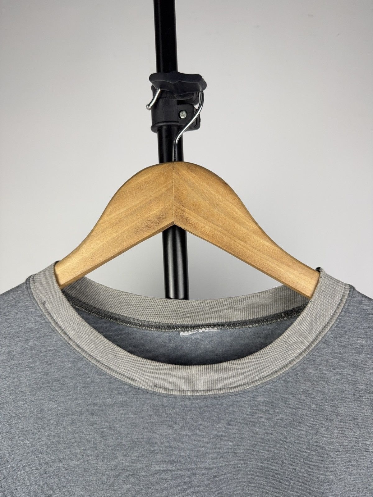 Vintage YSL Inspired 90s Vintage Embroidered Logo Tee Faded Gray Size US M / EU 48-50 / 2 - 2 Thumbnail