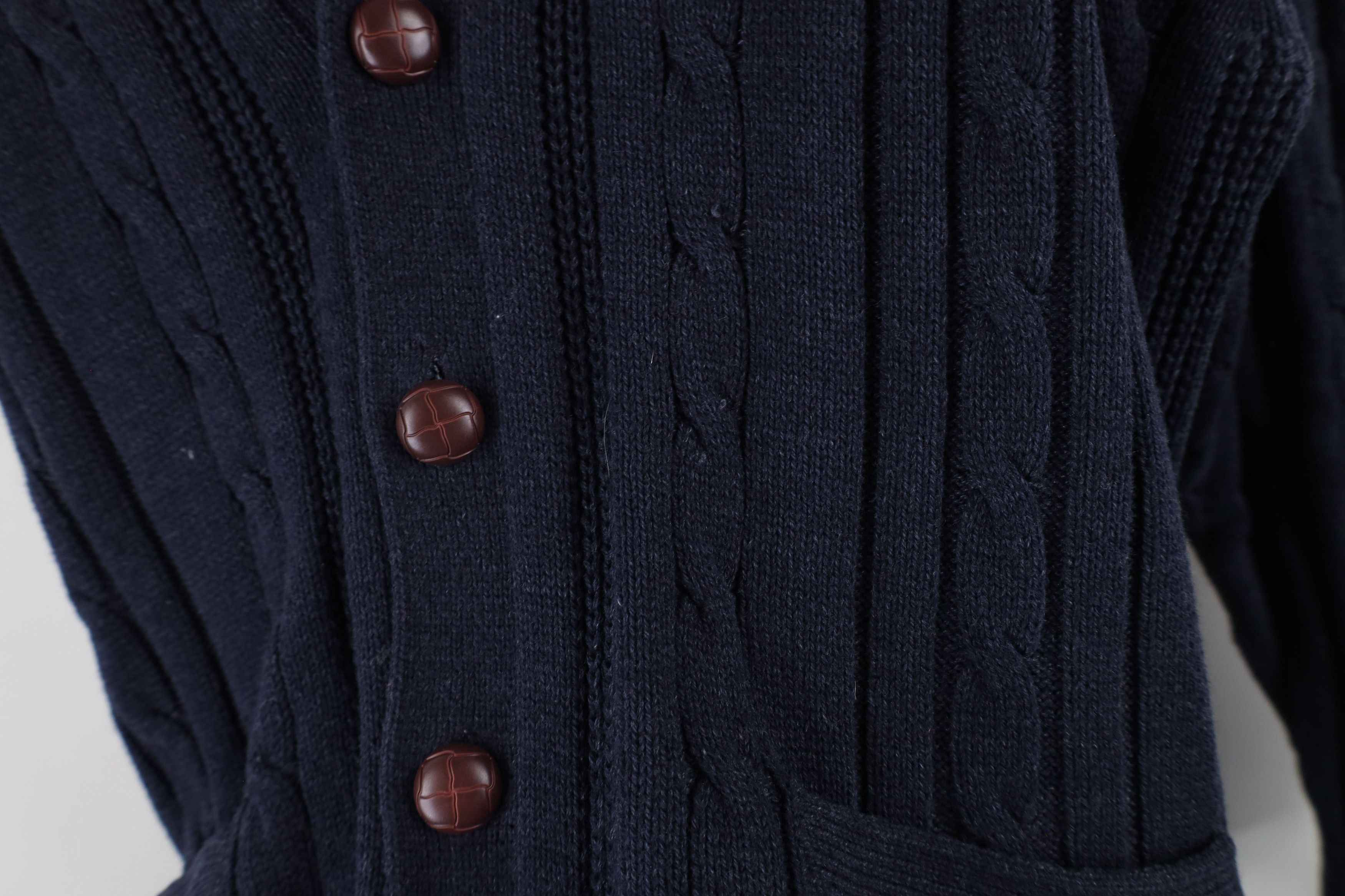 Vintage Vintage 90s Streetwear Chunky Cable Knit Cardigan Sweater Size US L / EU 52-54 / 3 - 7 Thumbnail