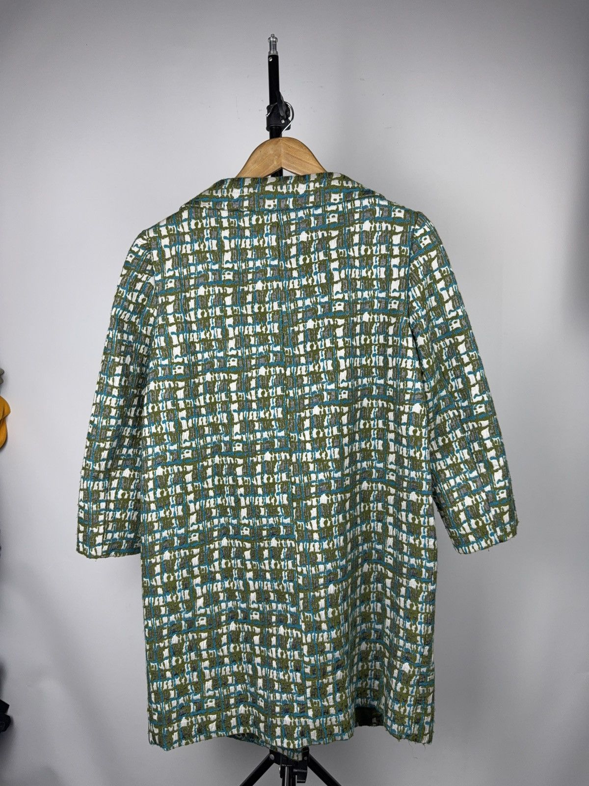 Cos COS Textured Jacquard Coat Green Abstract Pattern SZ 36 S/M Size S / US 4 / IT 40 - 13 Thumbnail