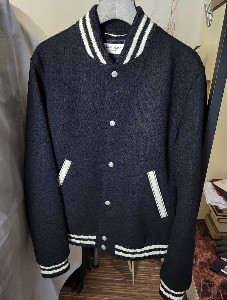 Saint Laurent Paris × Yves Saint Laurent Saint Laurent YSL wool Teddy baseball jacket2410-Nextarrow Size US M / EU 48-50 / 2 - 2 Thumbnail