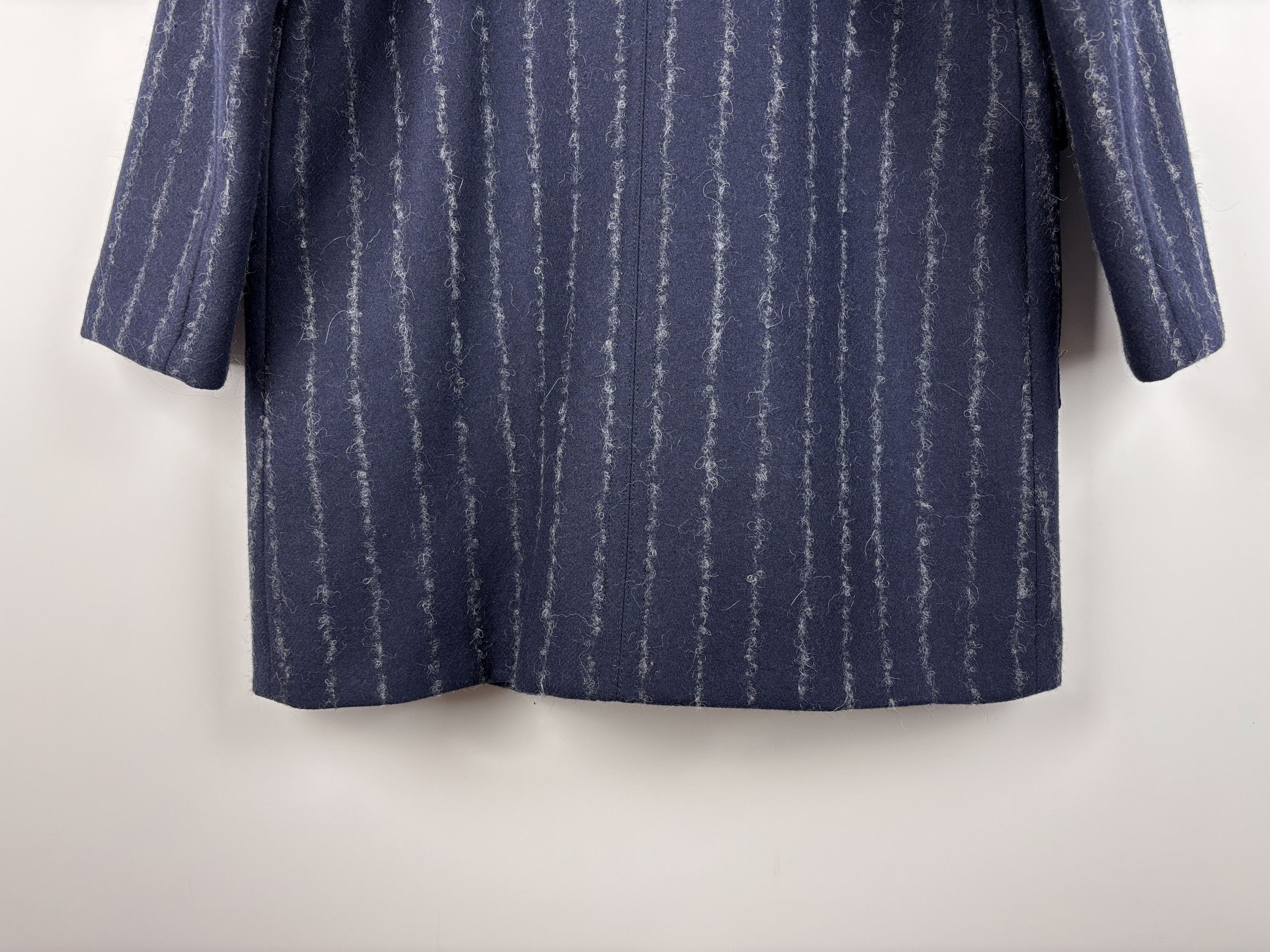Gerard Darel Paris Double Breasted Wool Coat Navy Blue 38