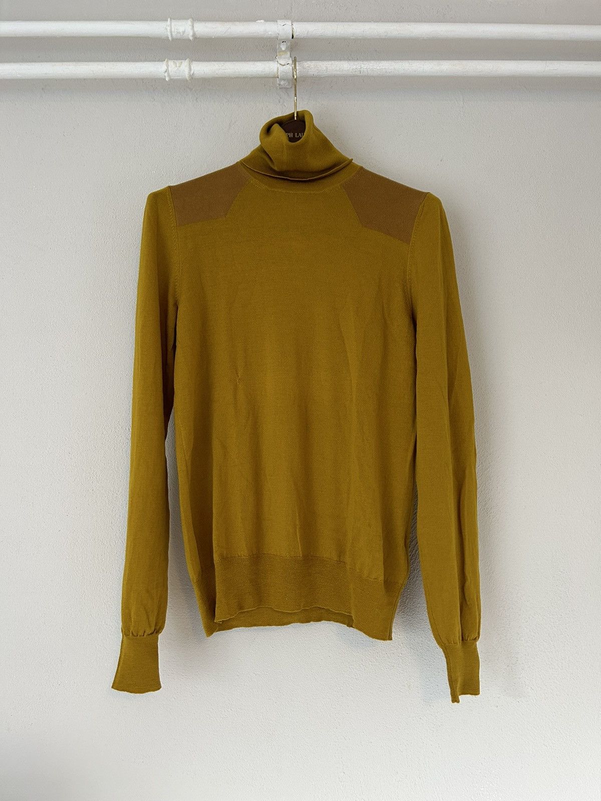 Maison Margiela Mustard Yellow Wool/Cotton Blend Turtleneck Sweater Size US M / EU 48-50 / 2 - 1 Thumbnail