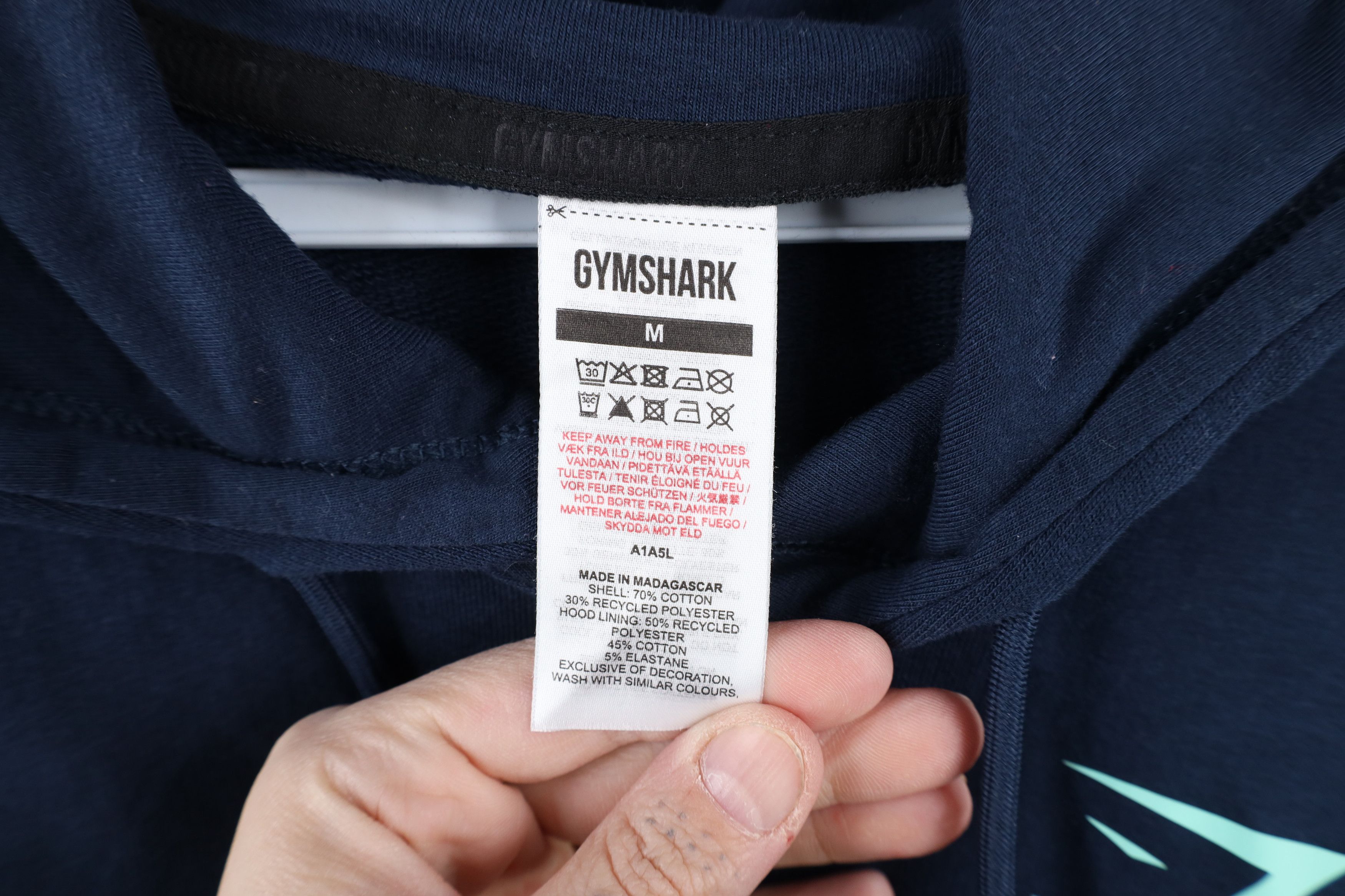 Gymshark × Vintage Gymshark Spell Out Lightweight Gym Hoodie Sweatshirt Blue Size US M / EU 48-50 / 2 - 5 Thumbnail