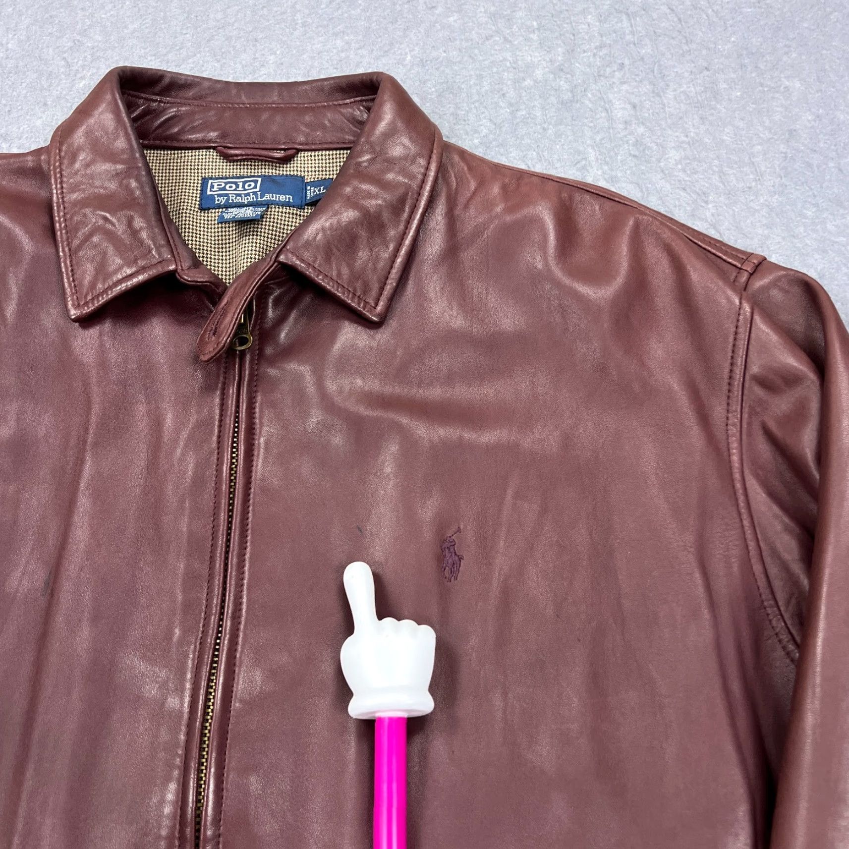 Polo Ralph Lauren VINTAGE Polo Ralph Lauren Leather Bomber Jacket Mens XL Mahogany Soft Loop Collar Size US XL / EU 56 / 4 - 4 Thumbnail