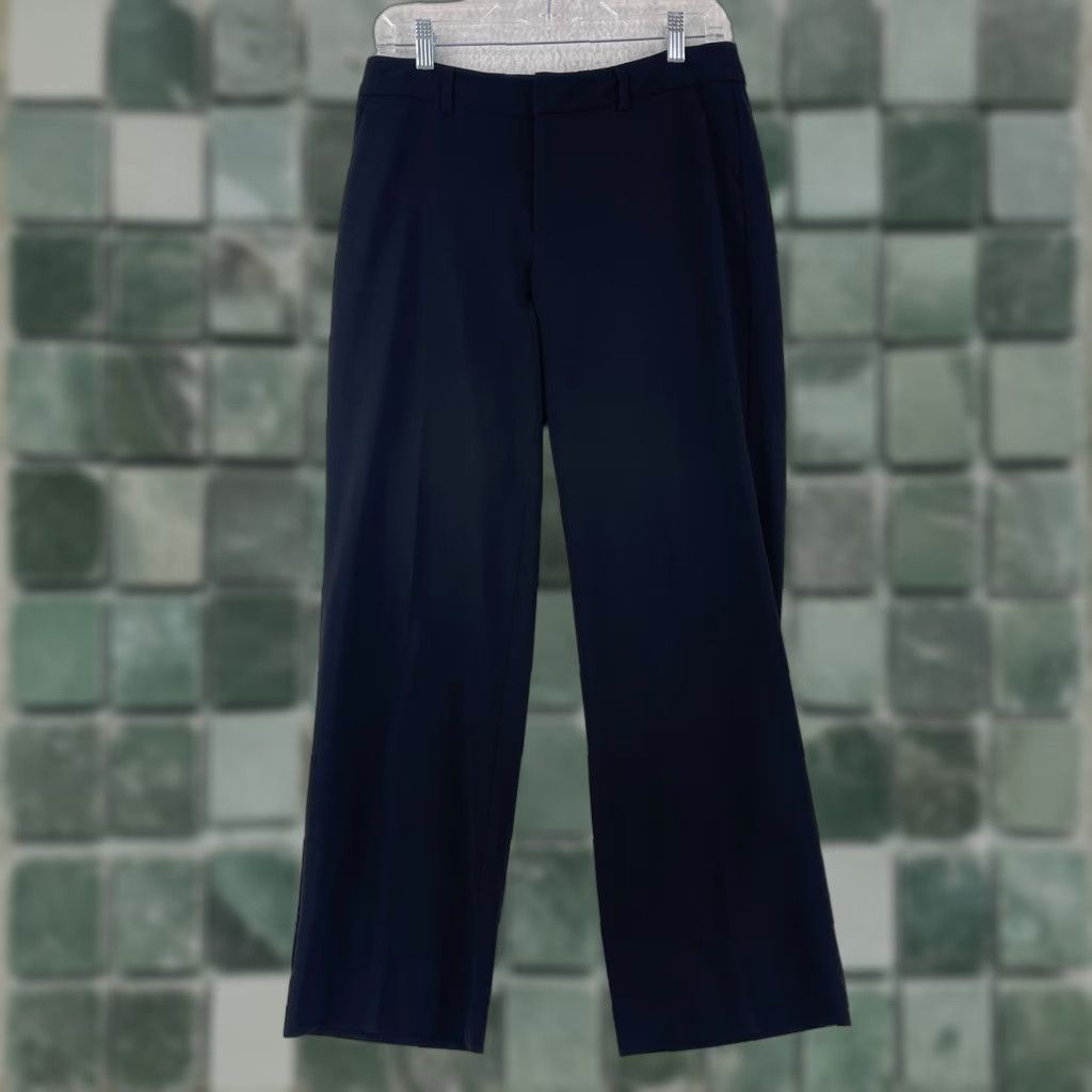 NYDJ NYDJ Black Straight Leg Dress Pants Womens Size 4 Flat Front Mid-Rise Office Pants Black Stretch Breathable Regular 30W 26.5In Seams Size 27" / US 4 / IT 40 - 1 Thumbnail