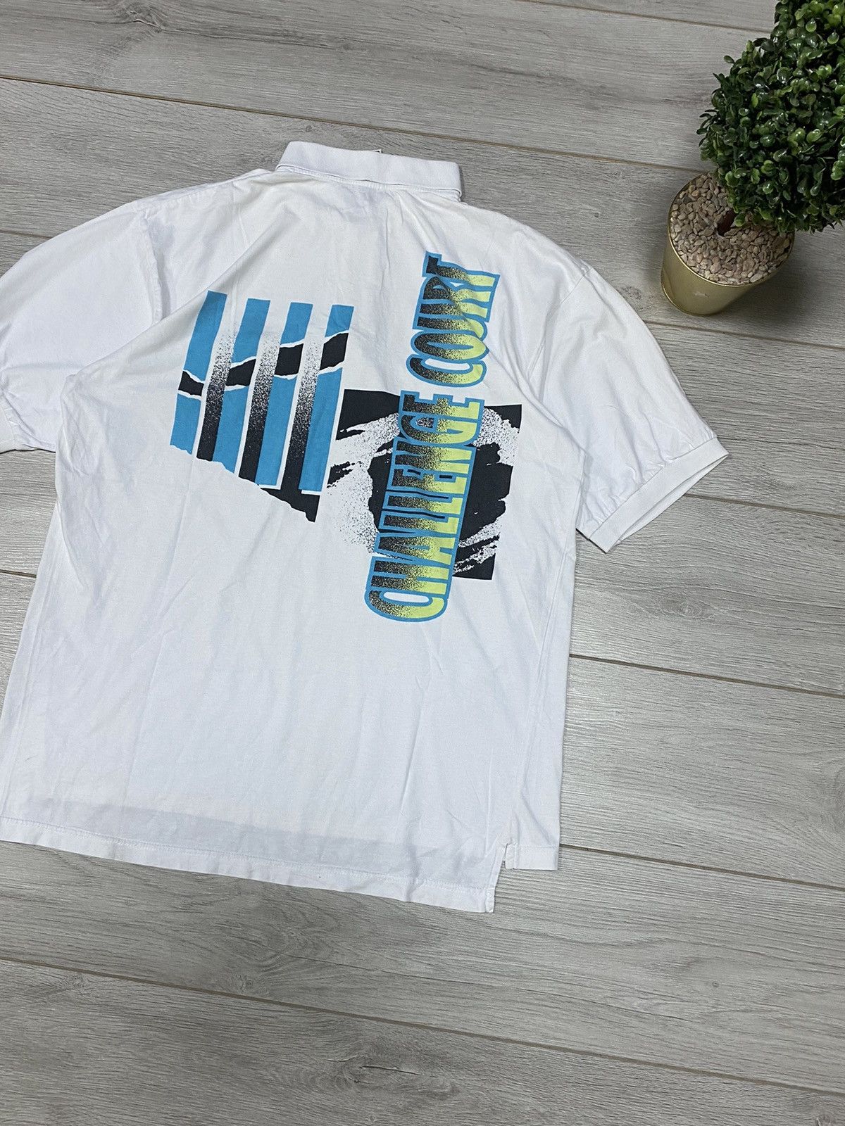 Vintage Nike Challenge Court 1990 vintage over print polo shirt Size US XL / EU 56 / 4 - 9 Thumbnail