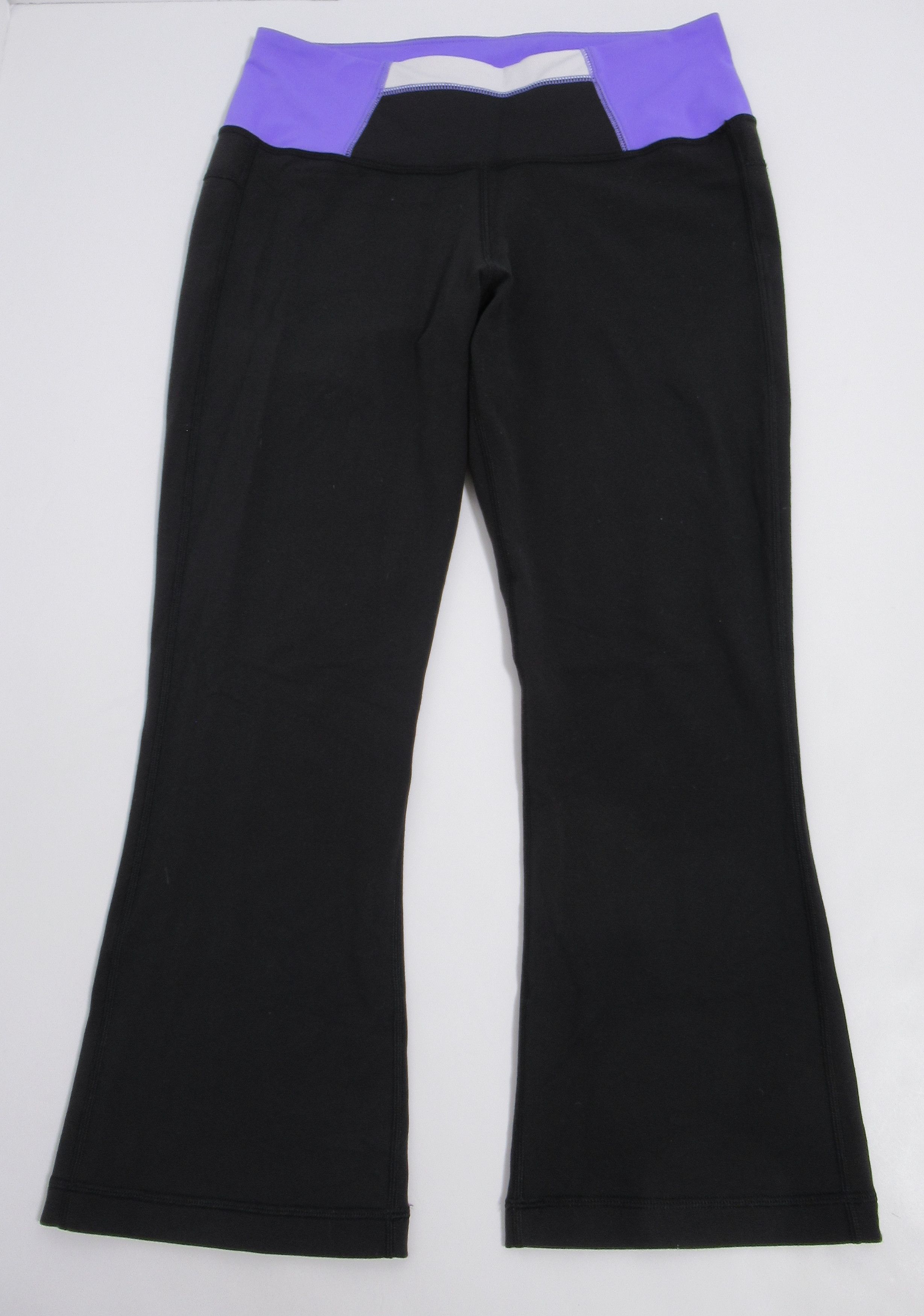 Lululemon Lululemon Women's Activewear Crop Black & Purple Size 6 Size 28" / US 6 / IT 42 - 1 Thumbnail