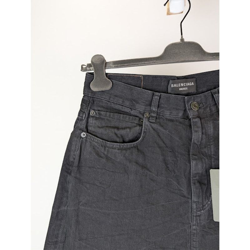 Balenciaga o1rshd1 Low Crotch Light Japanese Denim Pants in Black Size US 30 / EU 46 - 6 Thumbnail