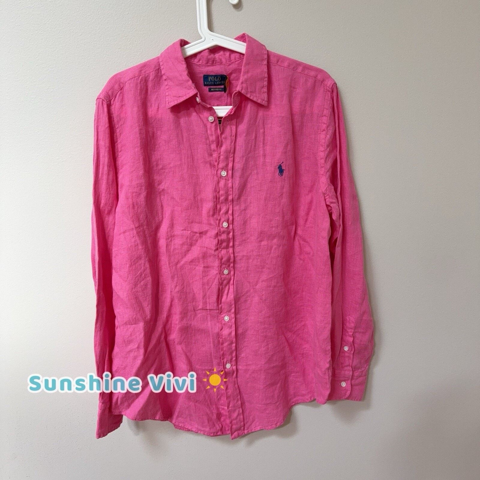 Polo Ralph Lauren NWT Polo Ralph Lauren Relaxed Fit Linen Shirt Hot Fuchsia L Size L / US 10 / IT 46 - 6 Thumbnail
